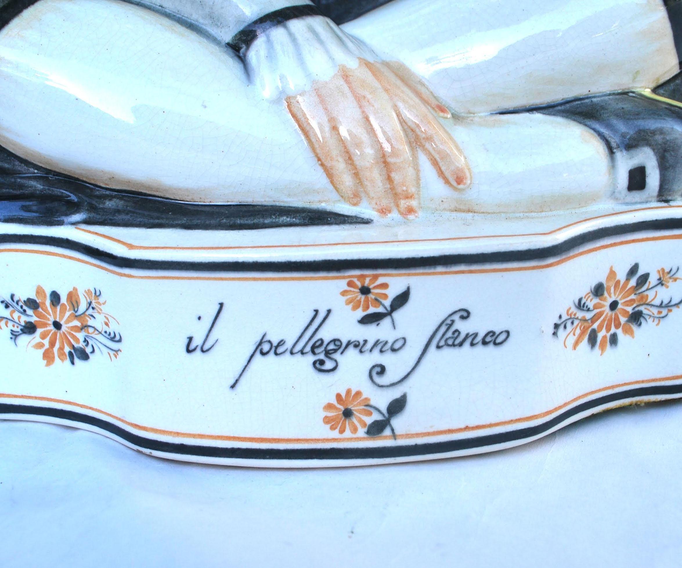 Art Deco Gio Ponti Ceramic Figure Il Pellegrino Stanco for Richard Ginori, circa 1920s