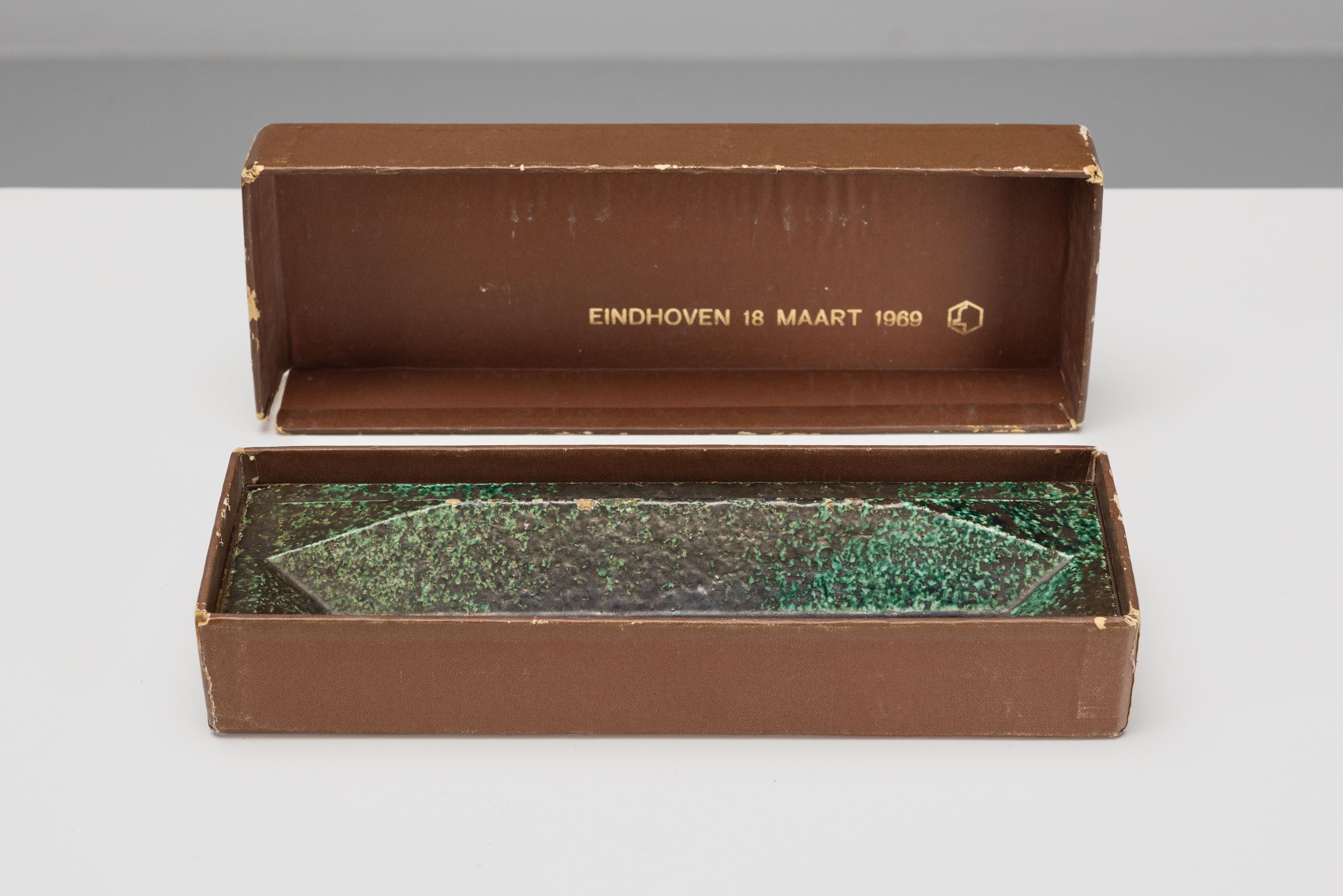 Gio Ponti Ceramic pen tray Bijenkorf Italy 1969 in vendita 3