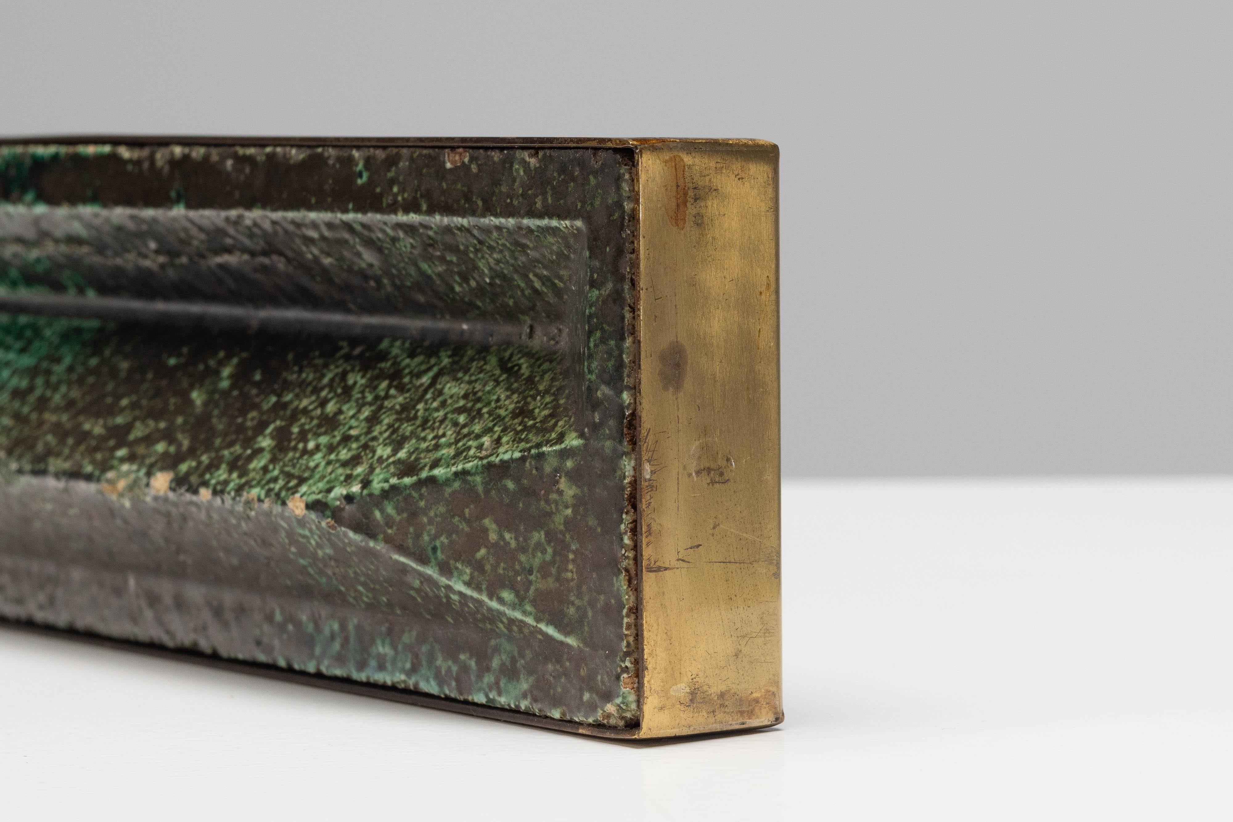 Metà XX secolo Gio Ponti Ceramic pen tray Bijenkorf Italy 1969 in vendita
