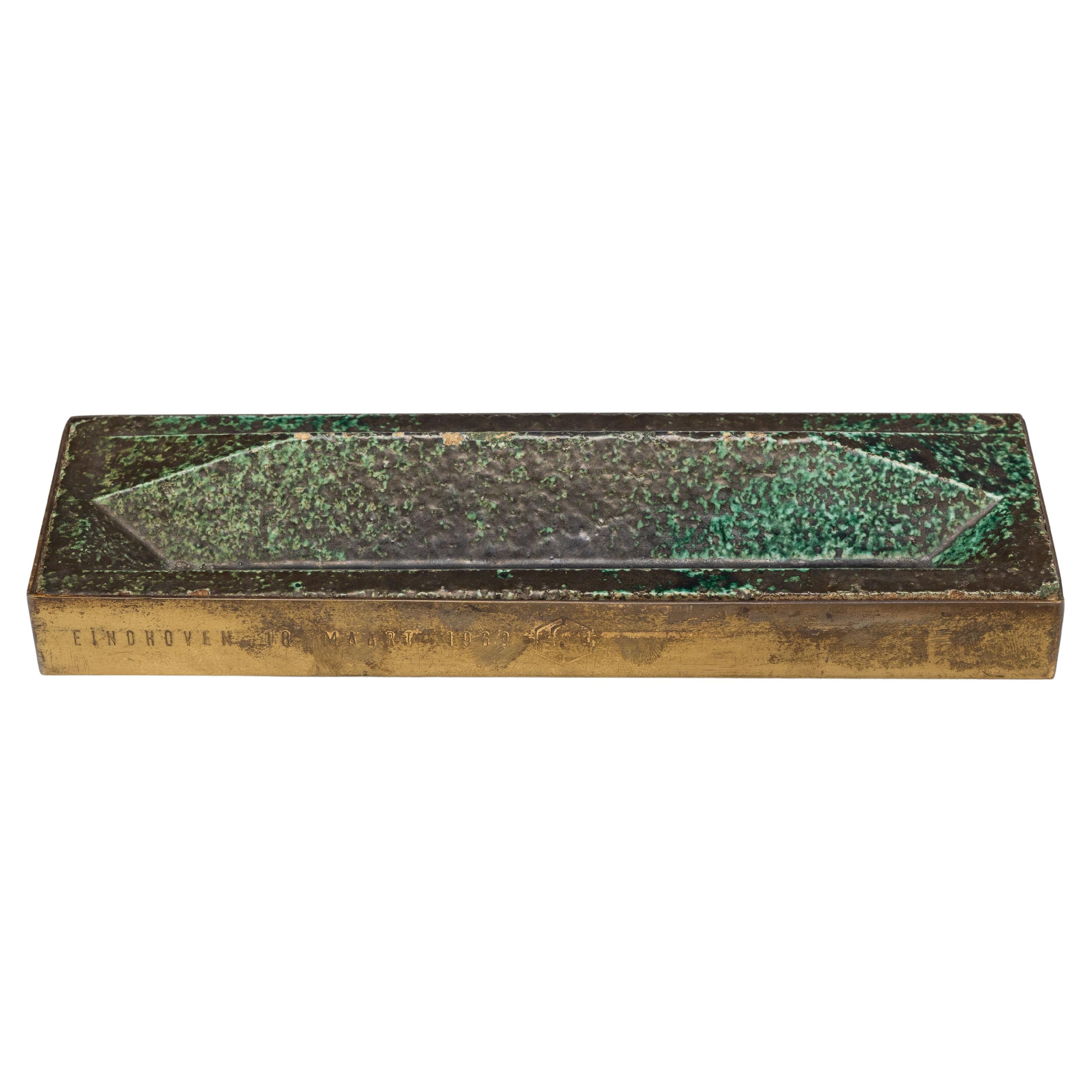 Gio Ponti Ceramic pen tray Bijenkorf Italy 1969 in vendita