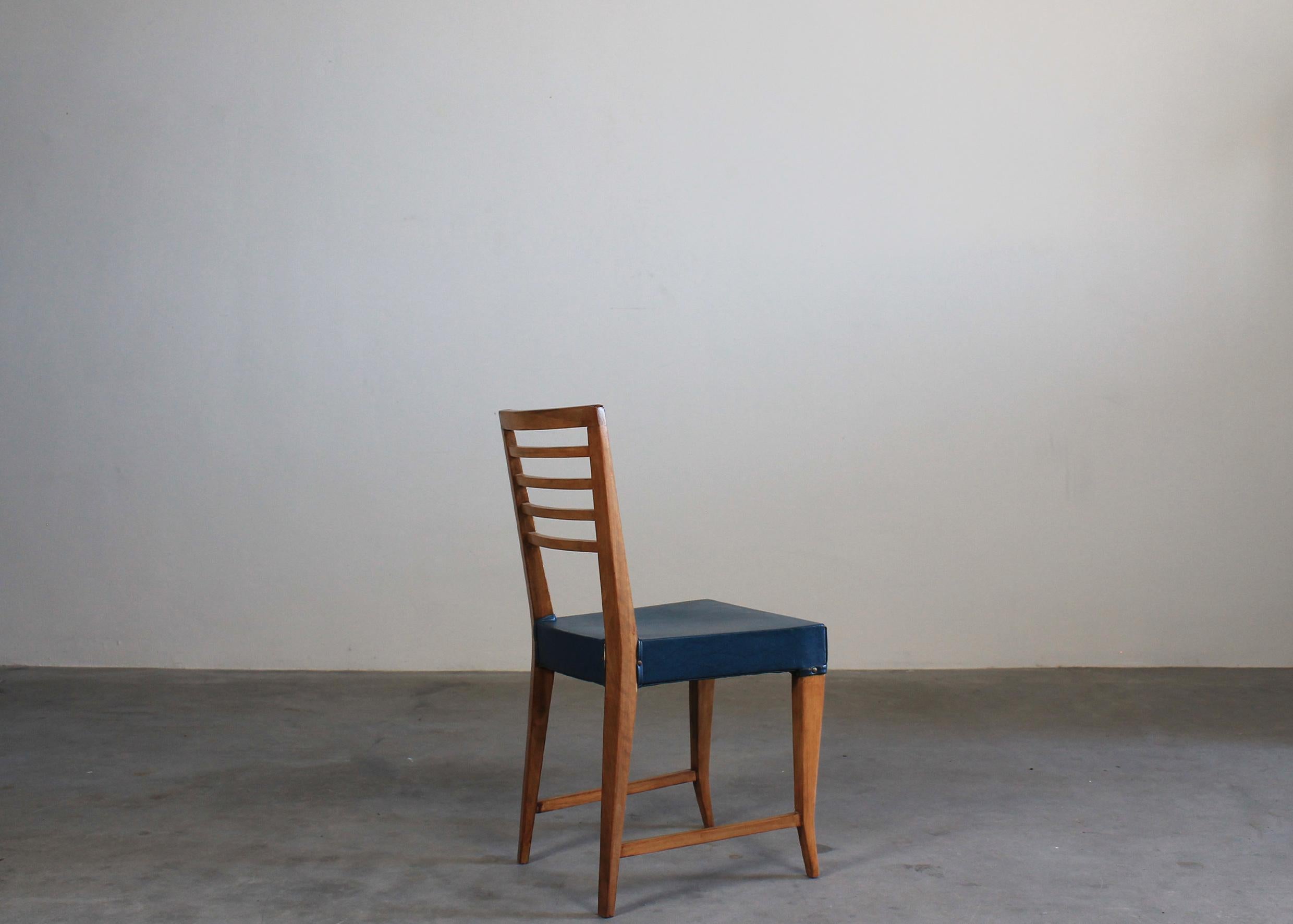 Mid-20th Century Gio Ponti Office Chair in Beech Wood for BNL Italian Manufacture 1940s