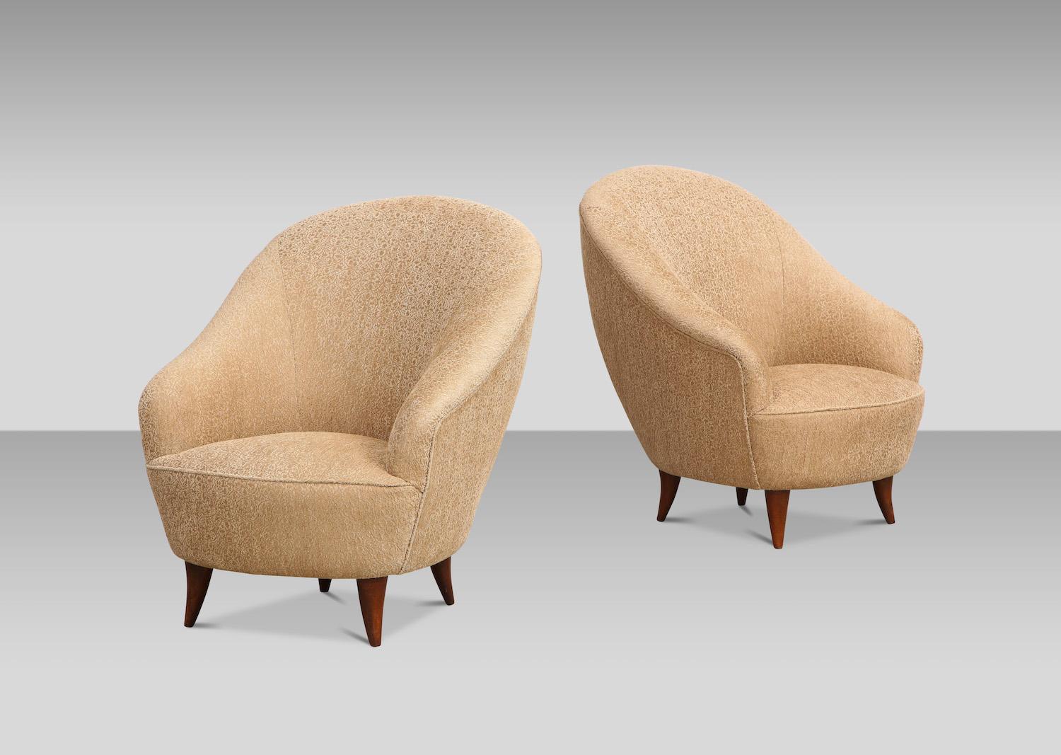 Italian Gio Ponti Gold Chairs