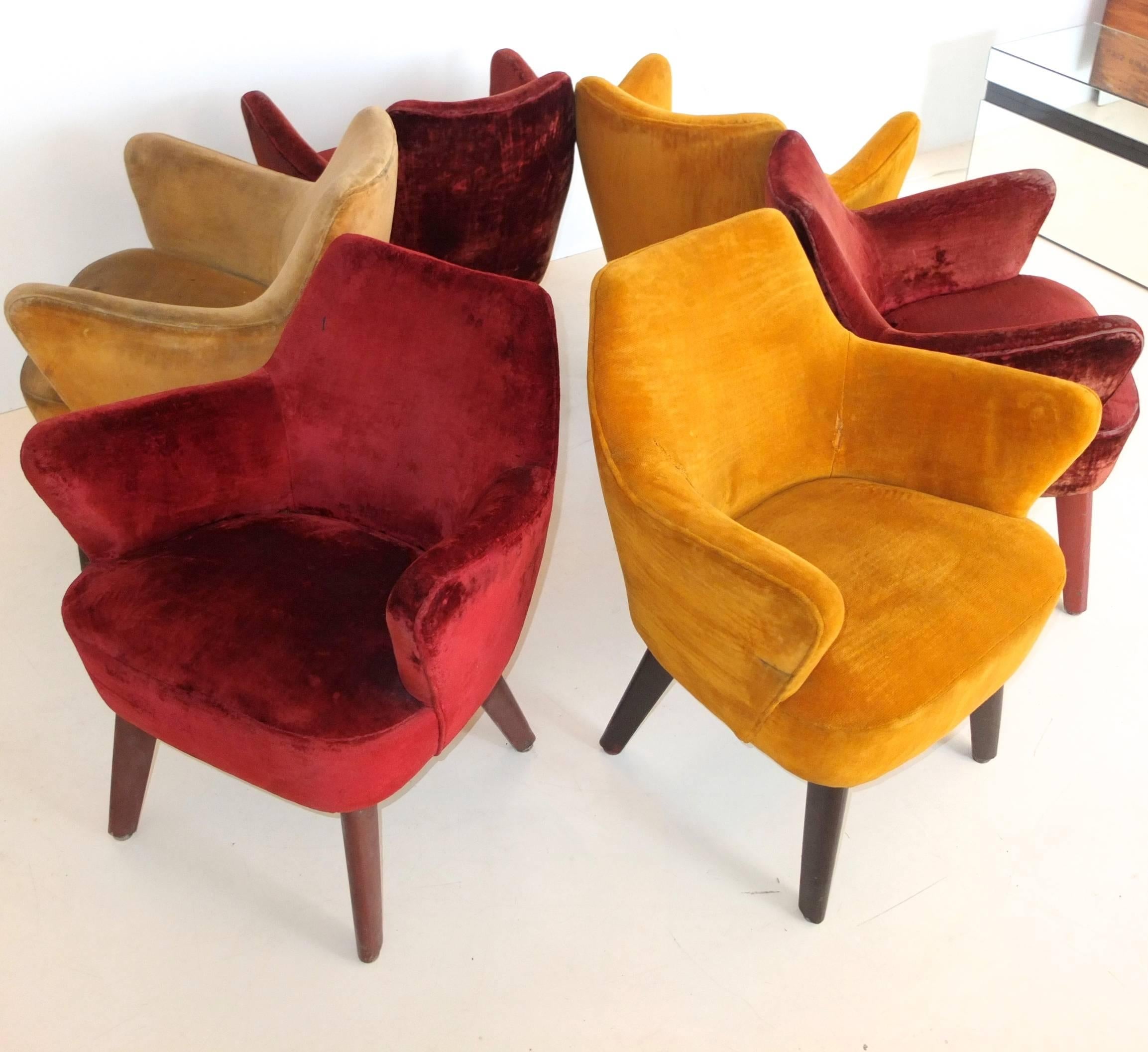 Mid-Century Modern Gio Ponti Chairs from Augustus Ocean Liner - Pairs X3 For Sale