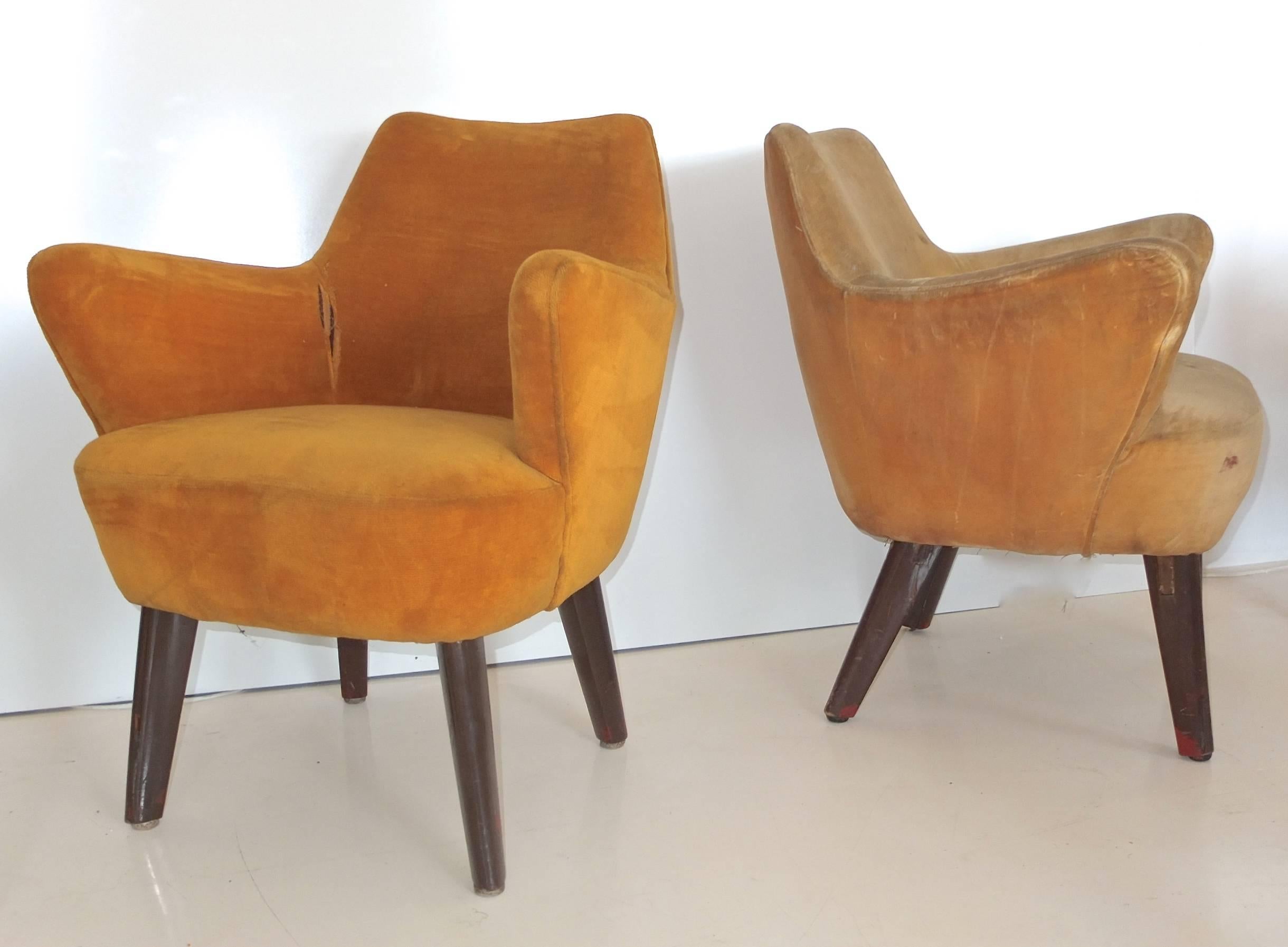 Italian Gio Ponti Chairs from Augustus Ocean Liner - Pairs X3 For Sale