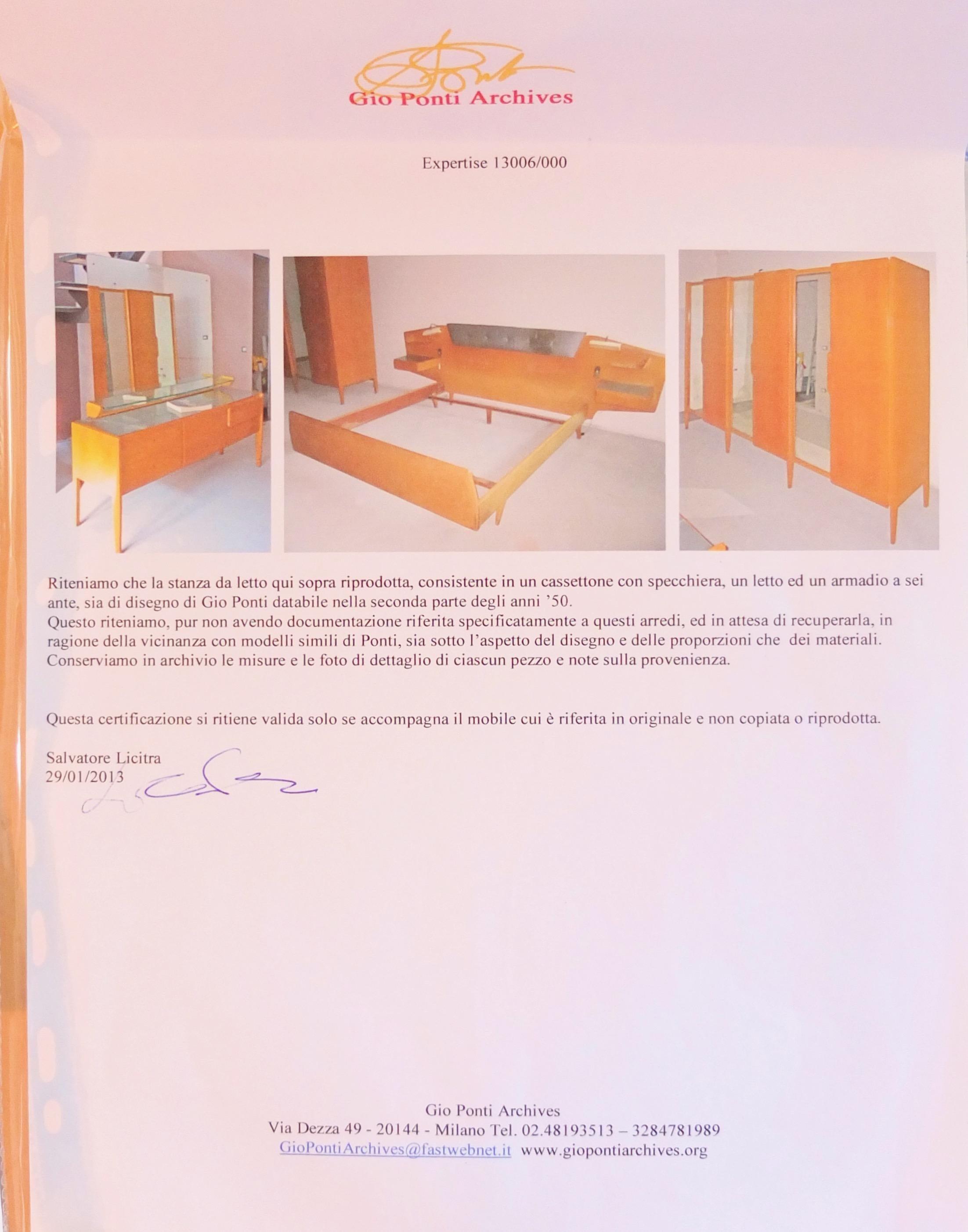Gio Ponti Console Chest with Mirror For Sale 9