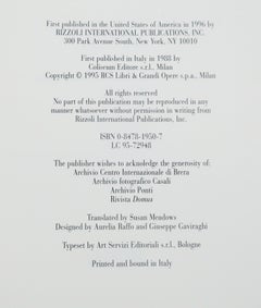 Gio Ponti Coffee Table Book by Ugo La Pietra, 1996