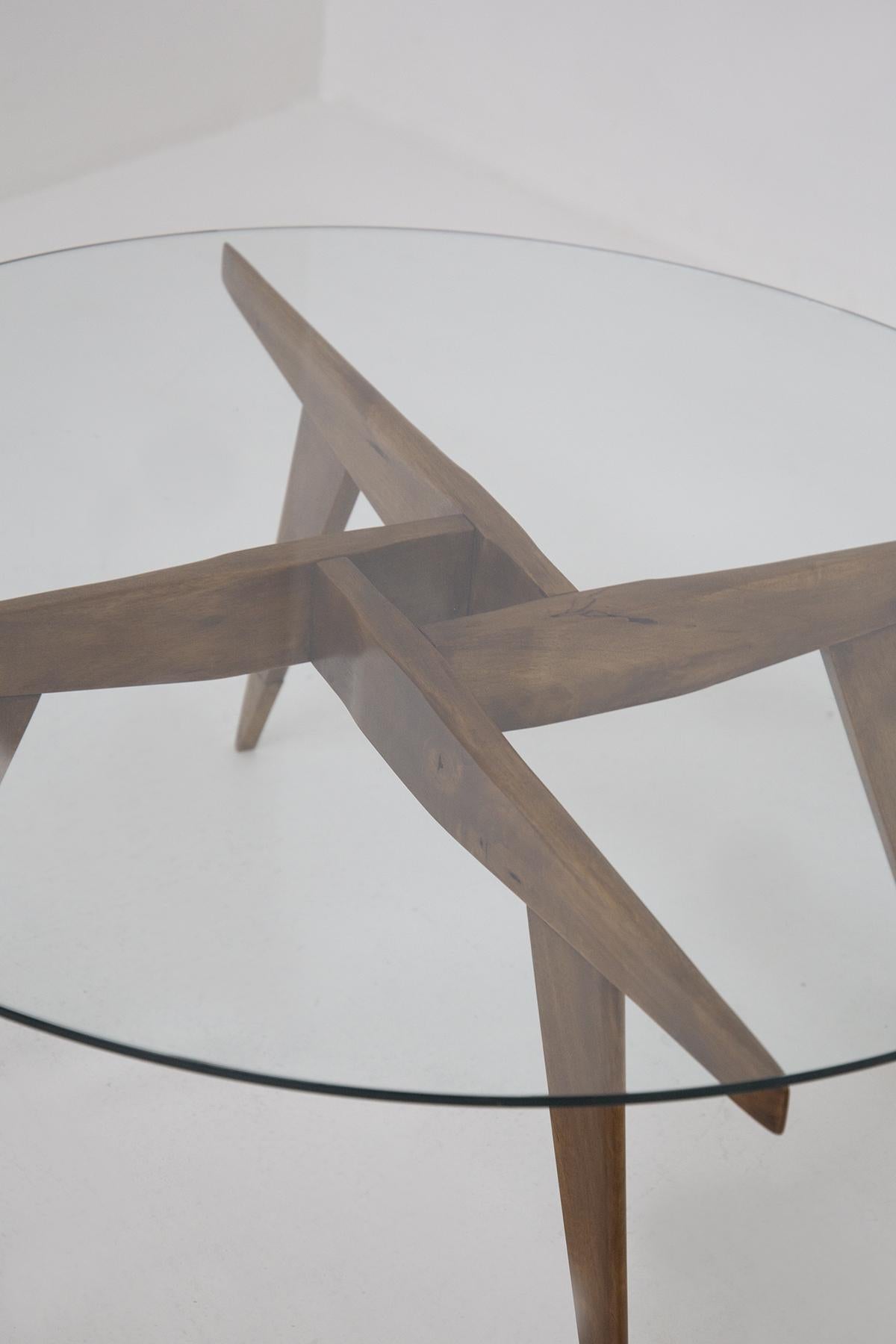 Mid-Century Modern Gio Ponti Coffee Table in Wood and Glass for Siggeston