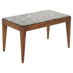 Gio Ponti Coffee Table with Certificate in Wood and Marble Green Alps