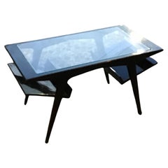 Table basse Gio Ponti en bois et verre, Italie, 1950