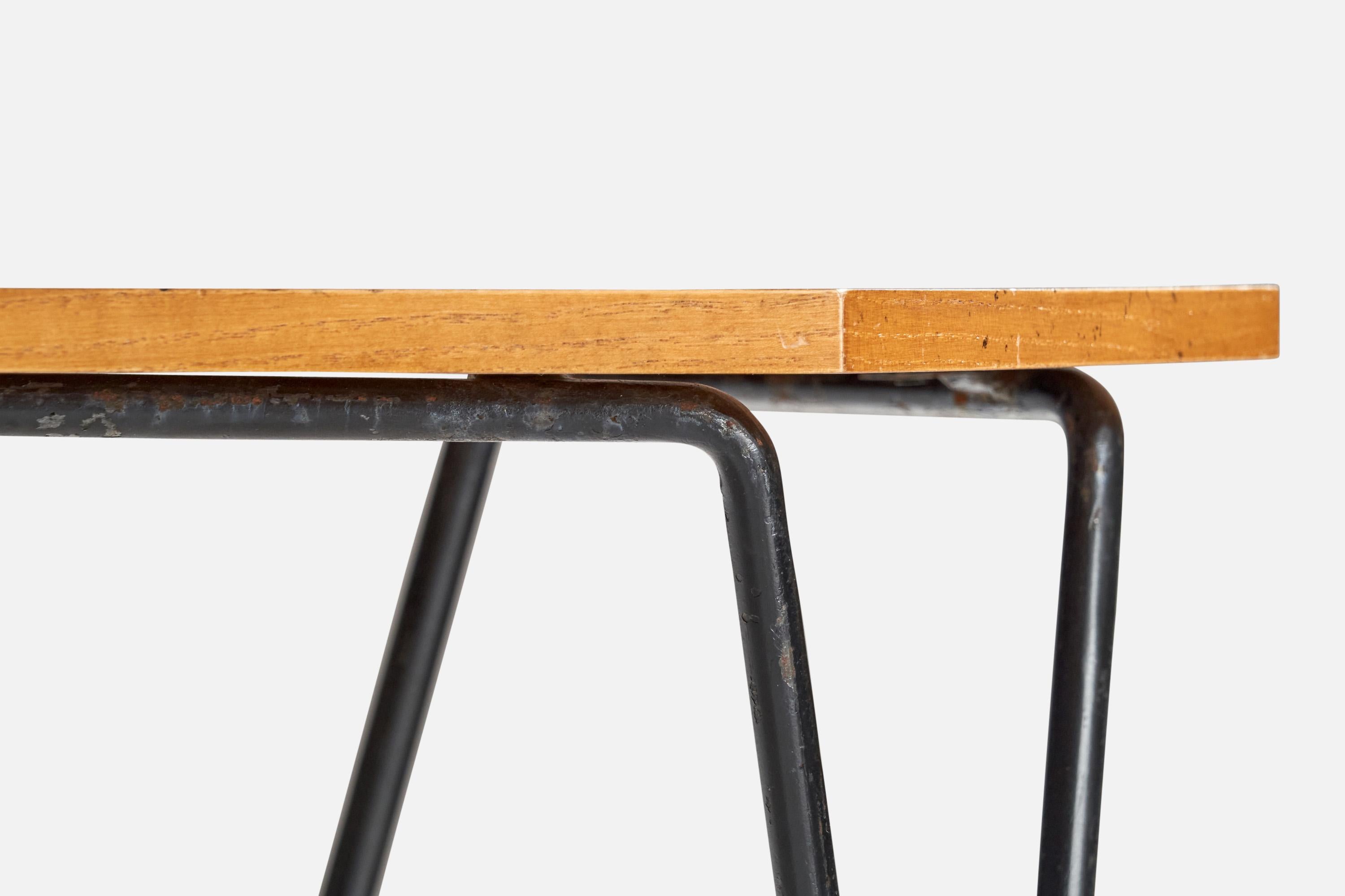 Gio Ponti, Couchtisch, Holz, Metall, Italien, 1950er Jahre (Moderne der Mitte des Jahrhunderts) im Angebot