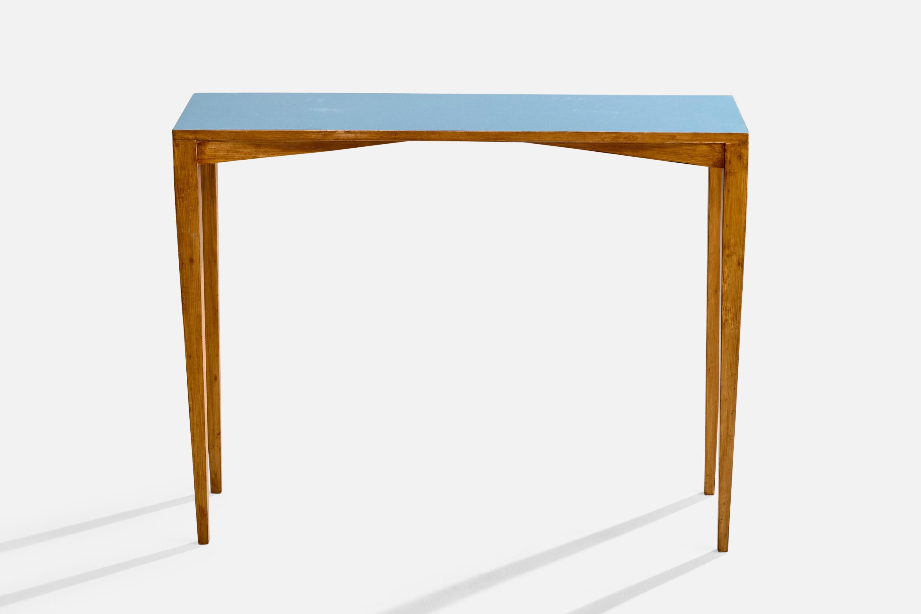 Mid-Century Modern Gio Ponti, Console Table, Ash, Laminate, Italy, 1950s For Sale