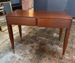 Gio Ponti Console Table with Brass-Capped Legs, Italy, 1950s