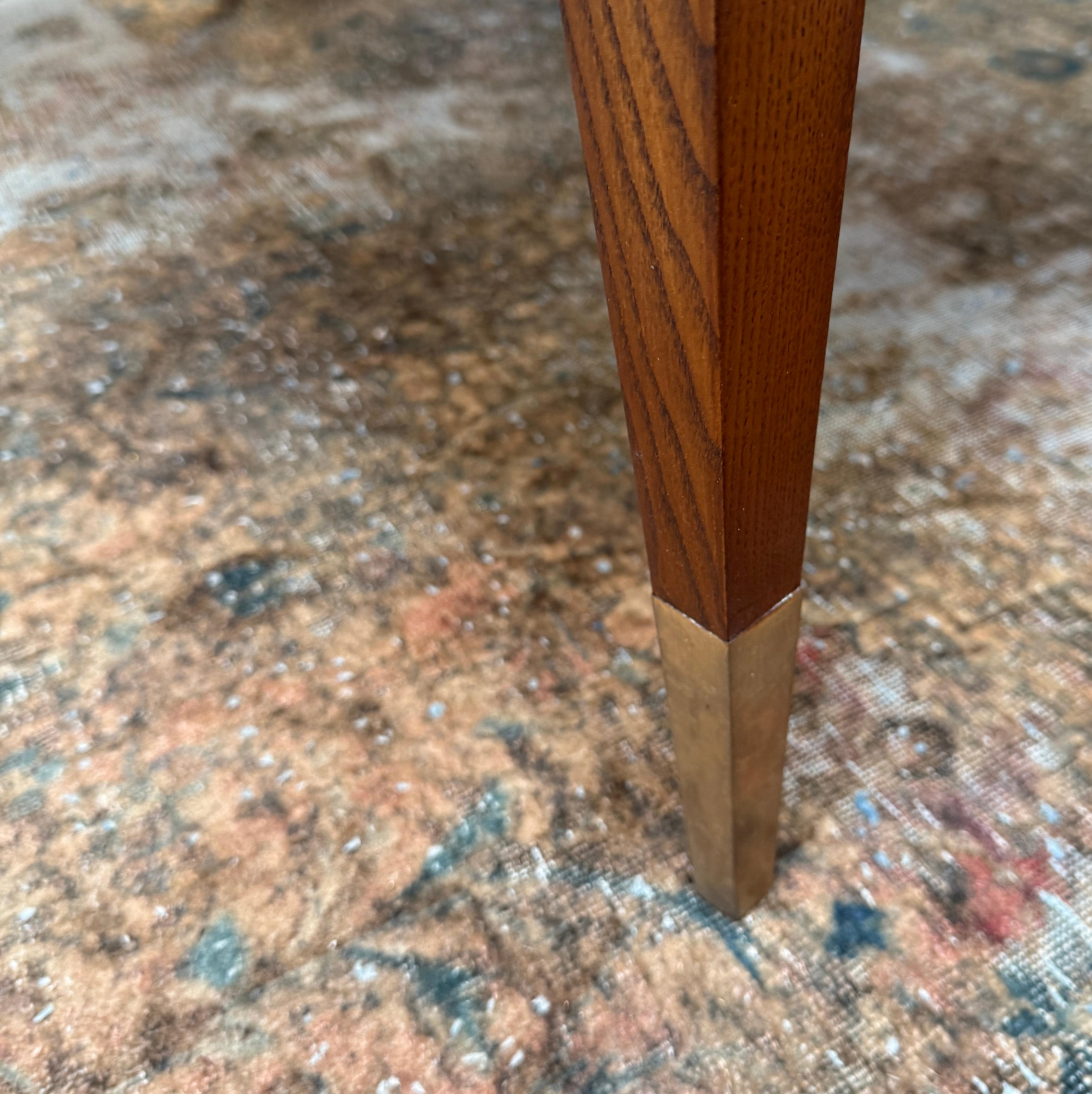 Italian Gio Ponti Console Table with Brass-Capped Legs, Italy, 1950s For Sale