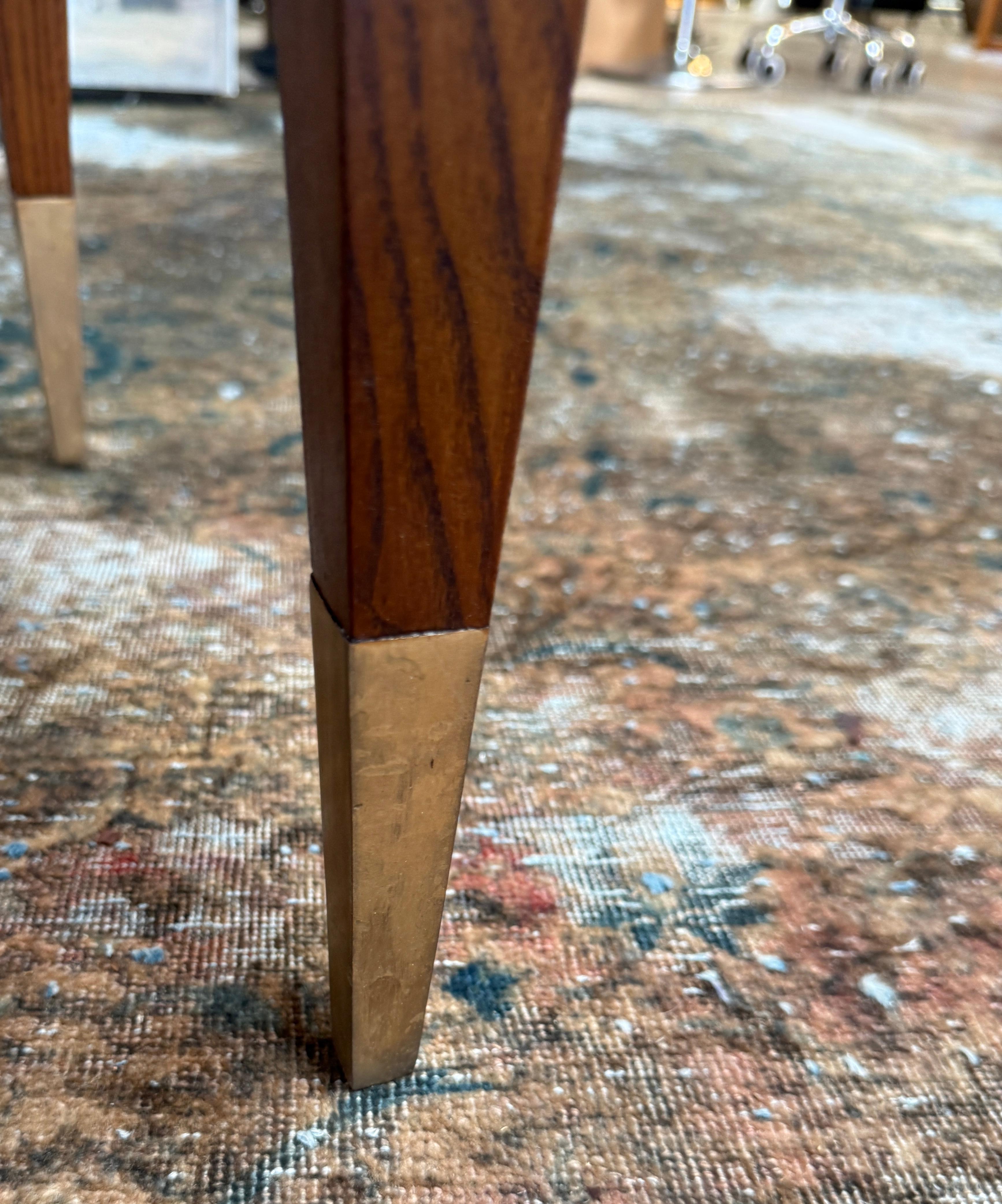 Gio Ponti Console Table with Brass-Capped Legs, Italy, 1950s In Good Condition For Sale In Los Angeles, CA