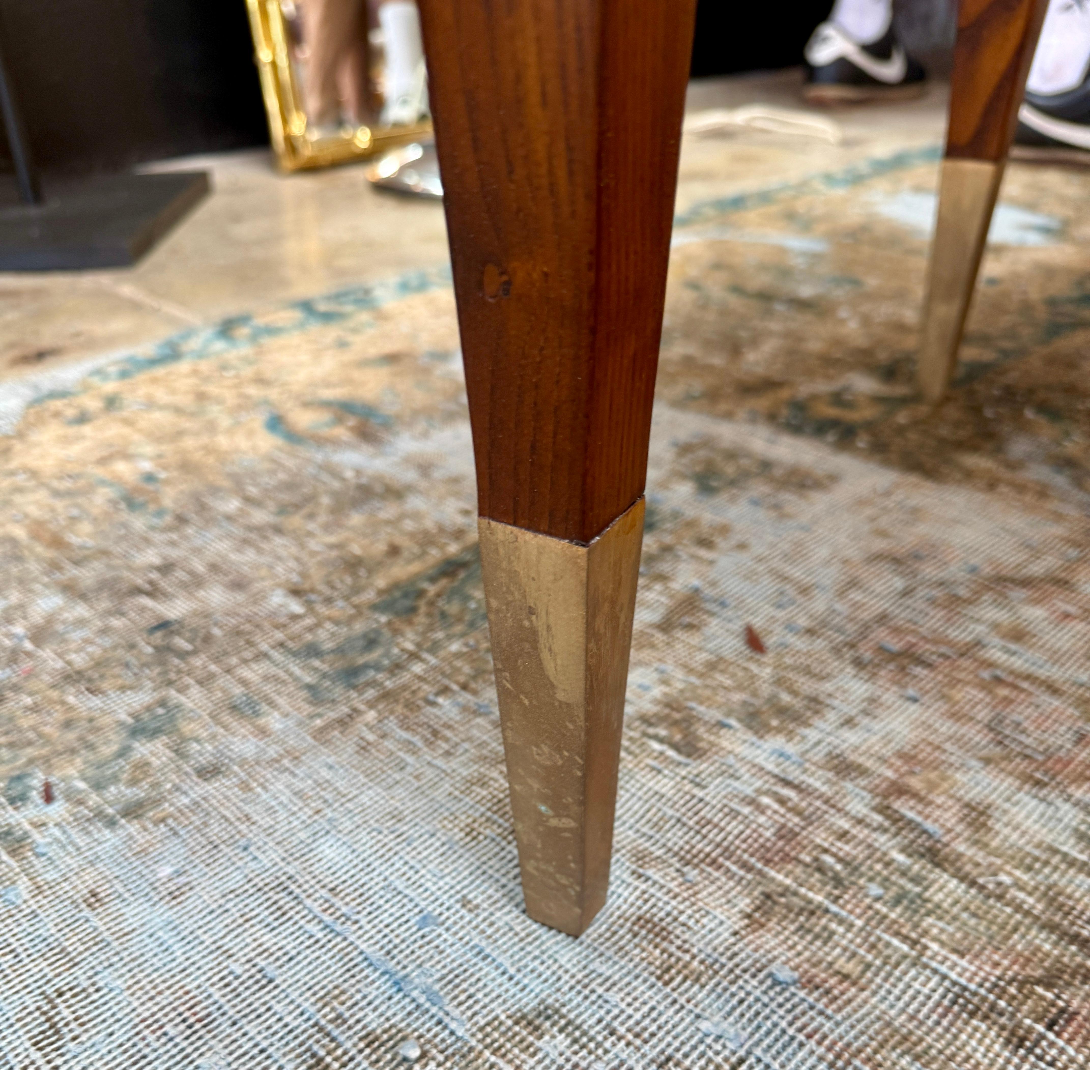 Mid-20th Century Gio Ponti Console Table with Brass-Capped Legs, Italy, 1950s For Sale