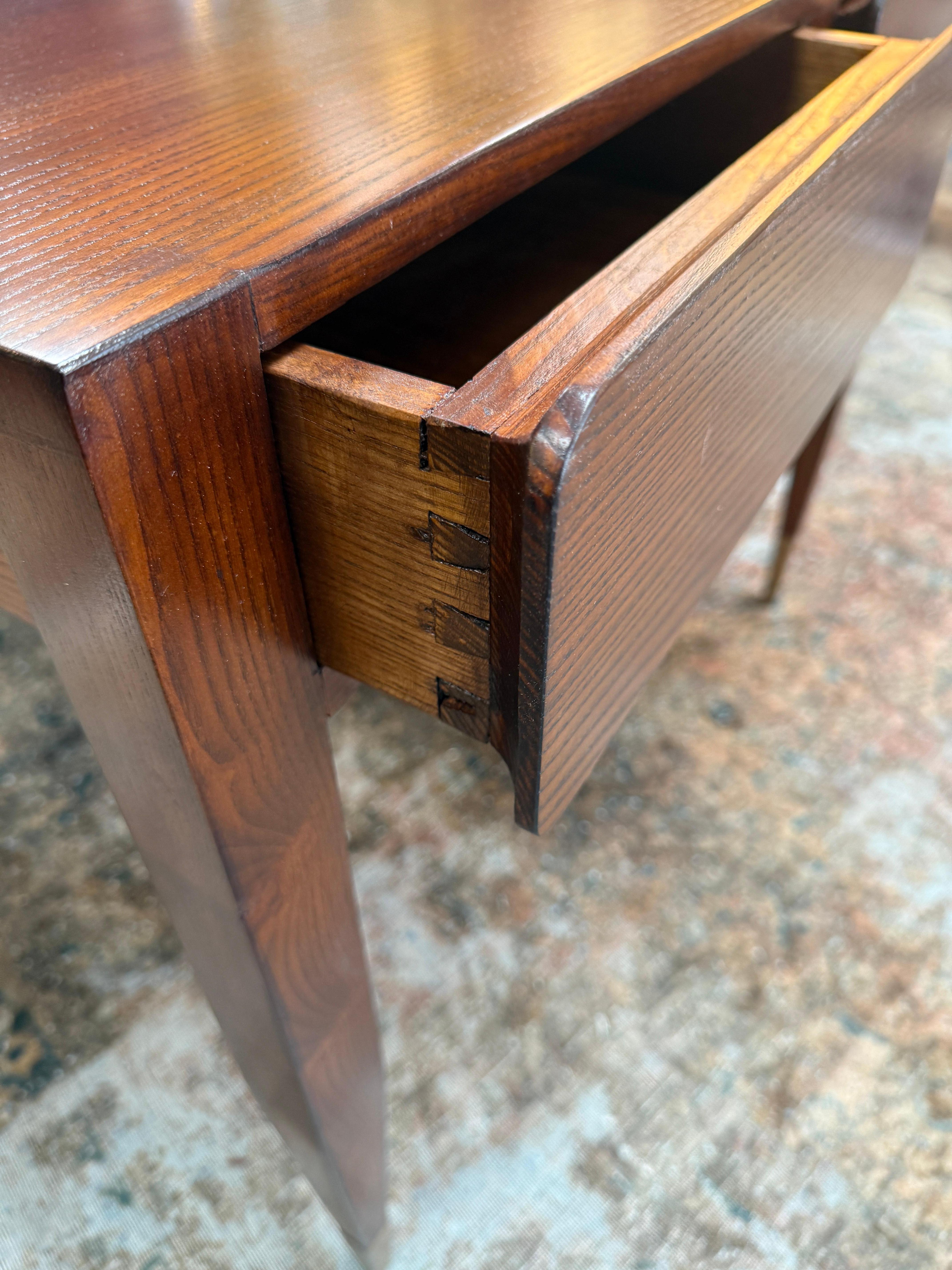 Wood Gio Ponti Console Table with Brass-Capped Legs, Italy, 1950s For Sale