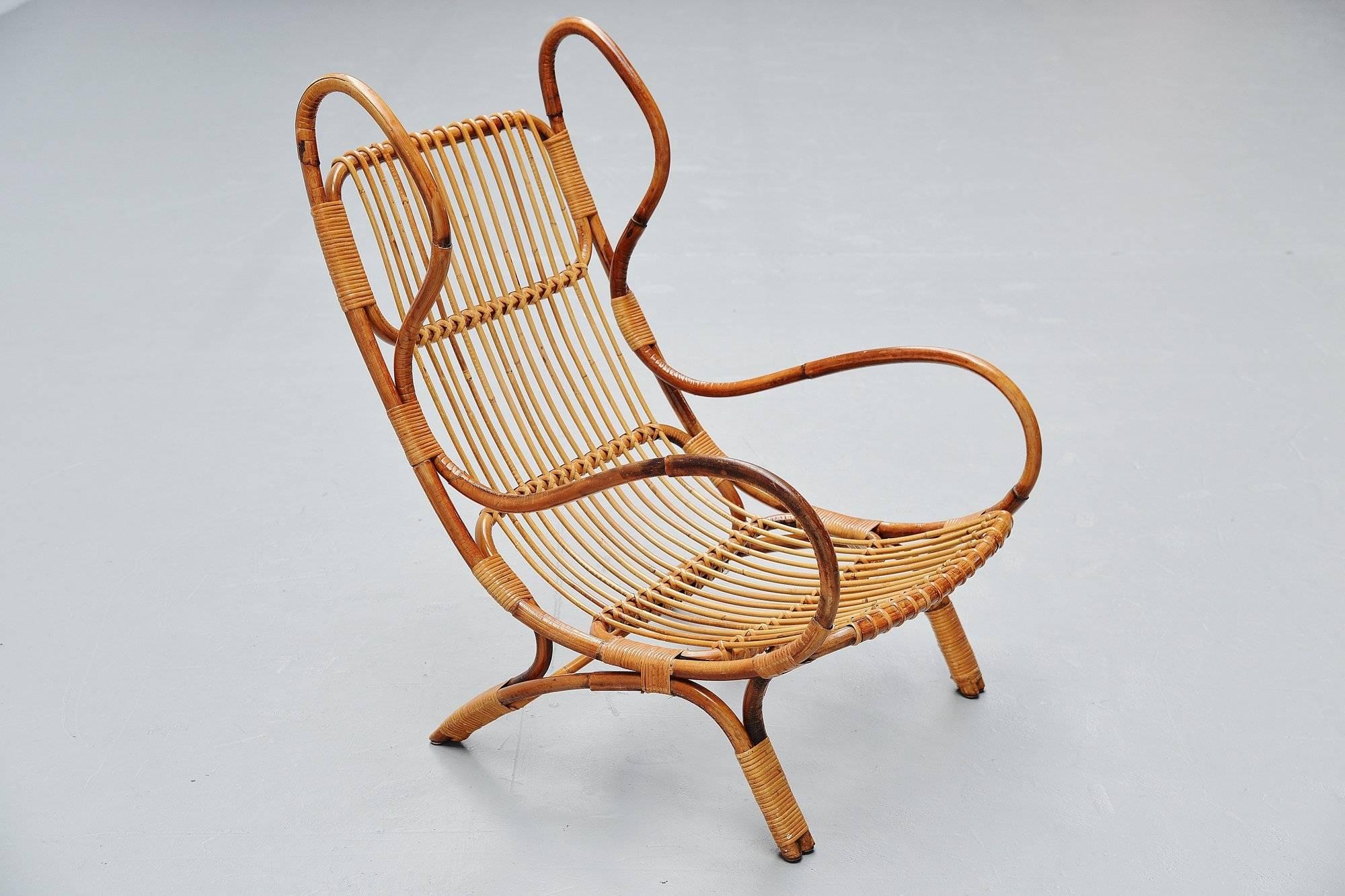 Upholstery Gio Ponti Continuum BP16 Lounge Chair Bonacina Italy 1963