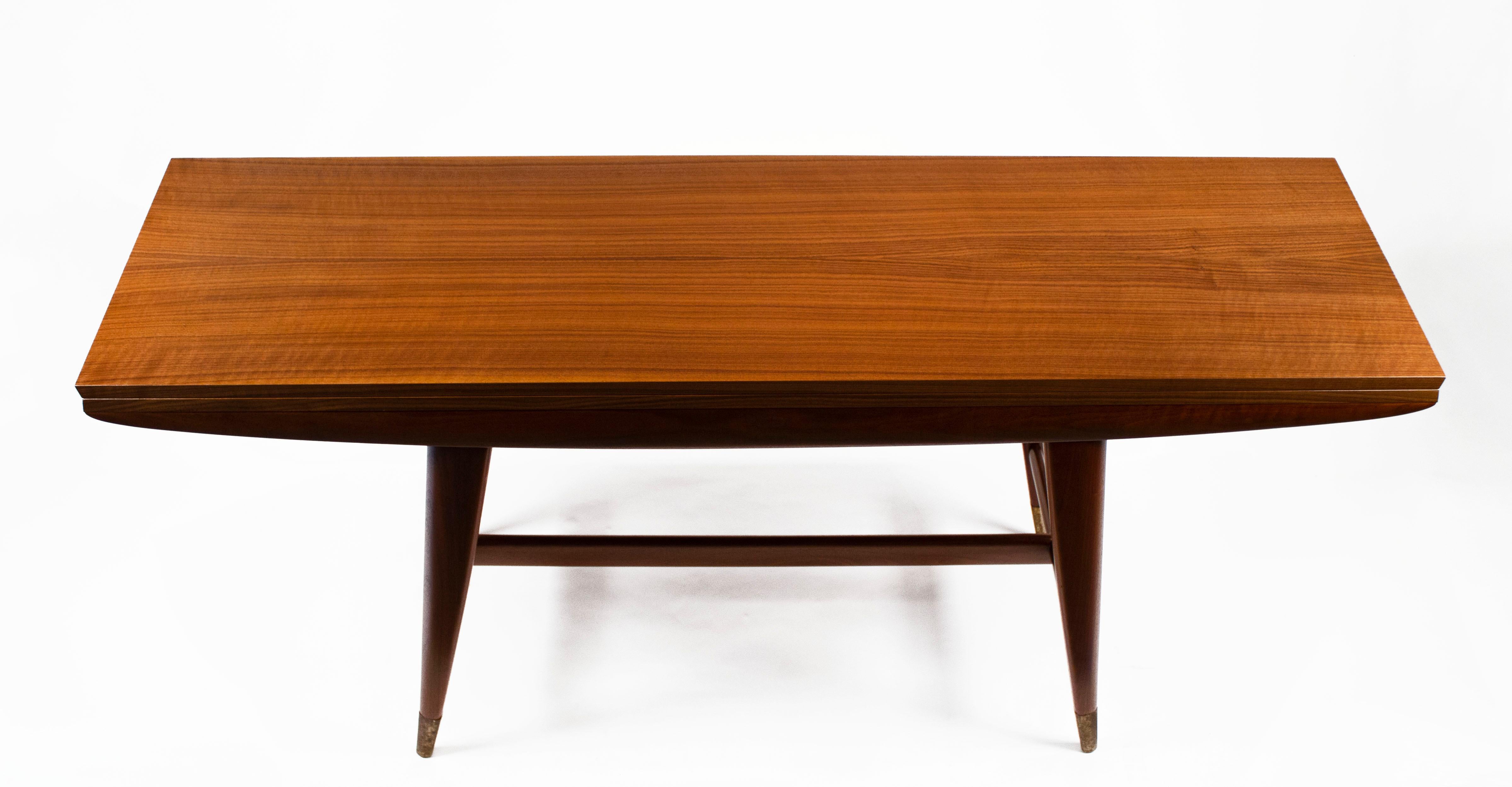 Gio Ponti Convertible Console / Dining Table for M. Singer & Sons in Walnut 1950 1