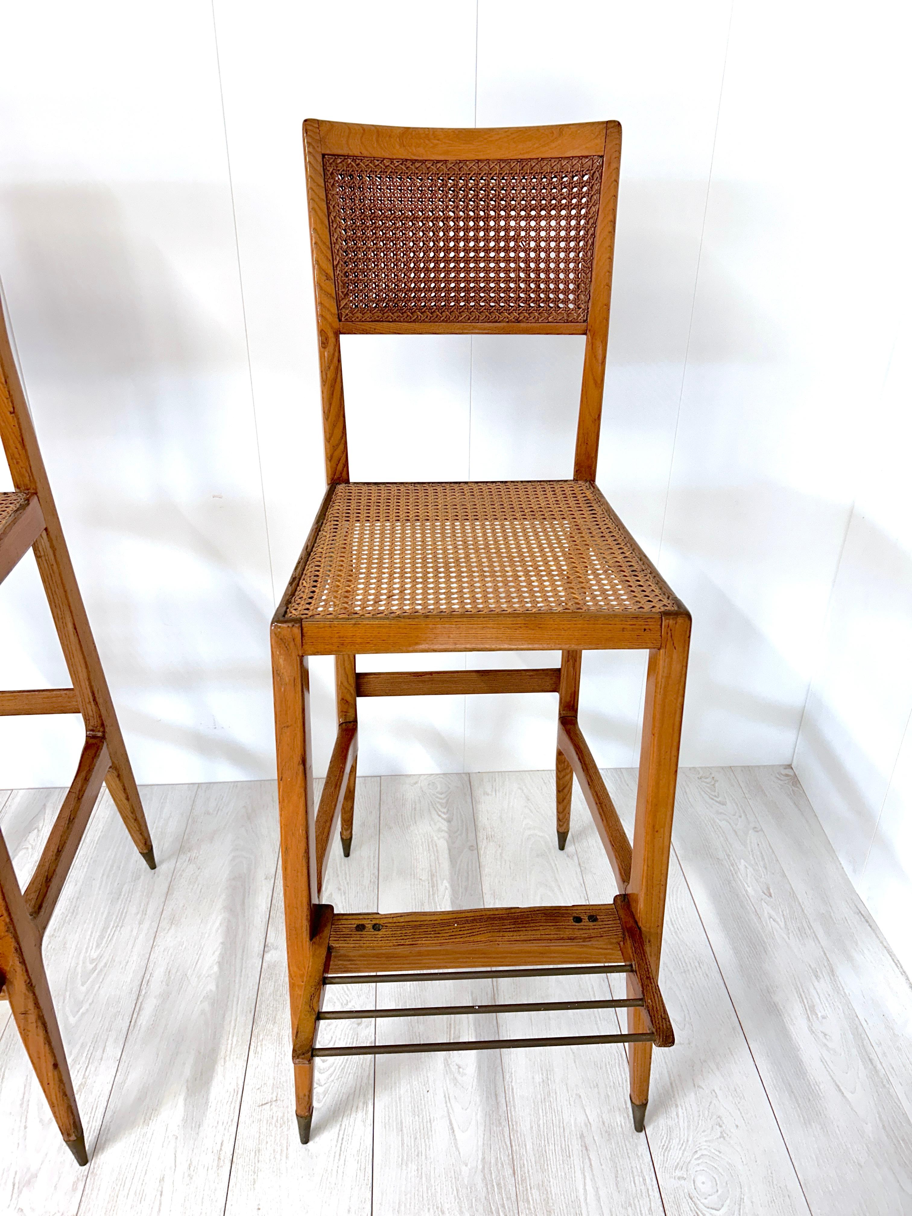  Gio Ponti, Pair of croupier stools from the Casino of San Remo, circa 1950  For Sale 5