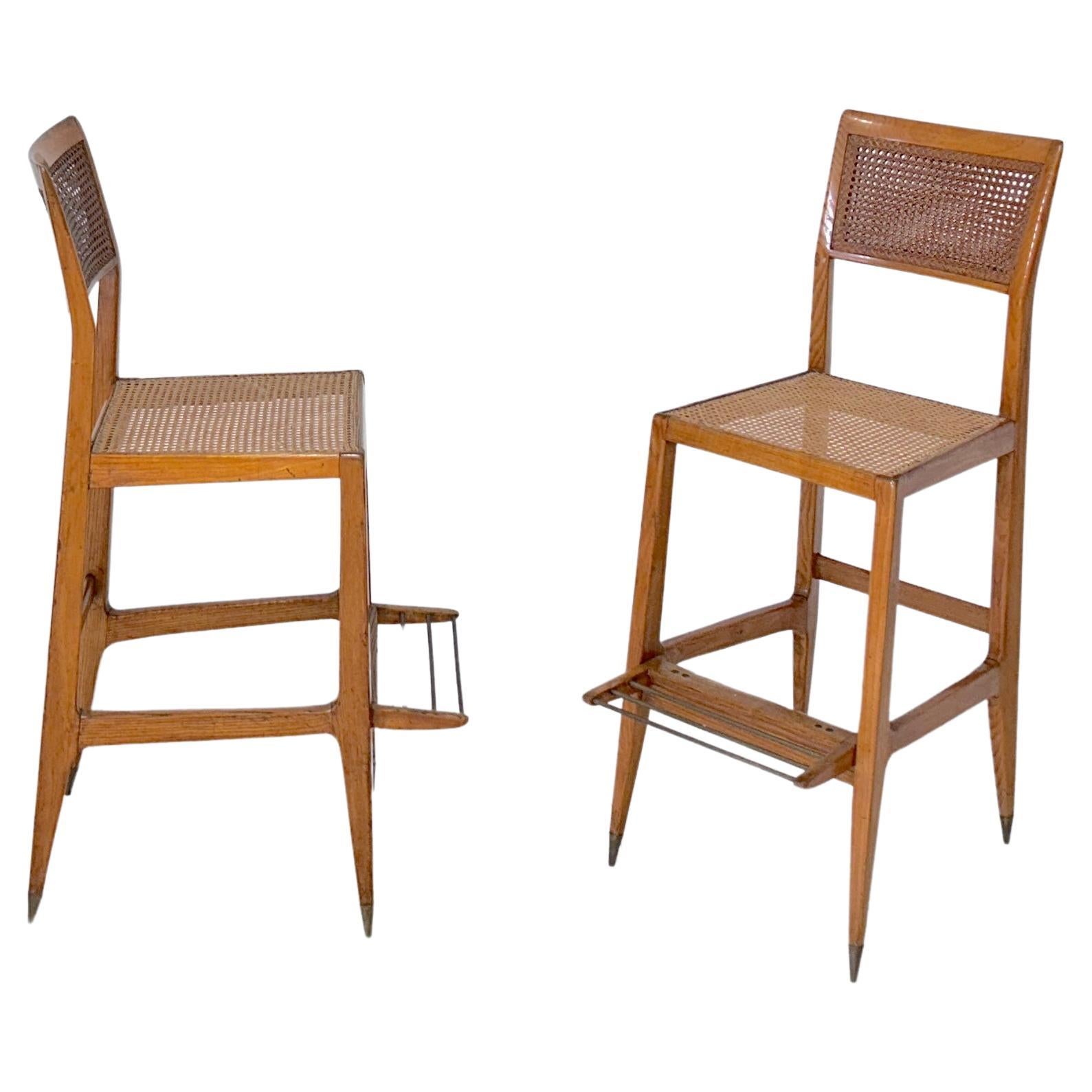  Gio Ponti, Pair of croupier stools from the Casino of San Remo, circa 1950  For Sale