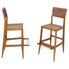 Vintage  Gio Ponti, Pair of croupier stools from the Casino of San Remo, circa 1950 