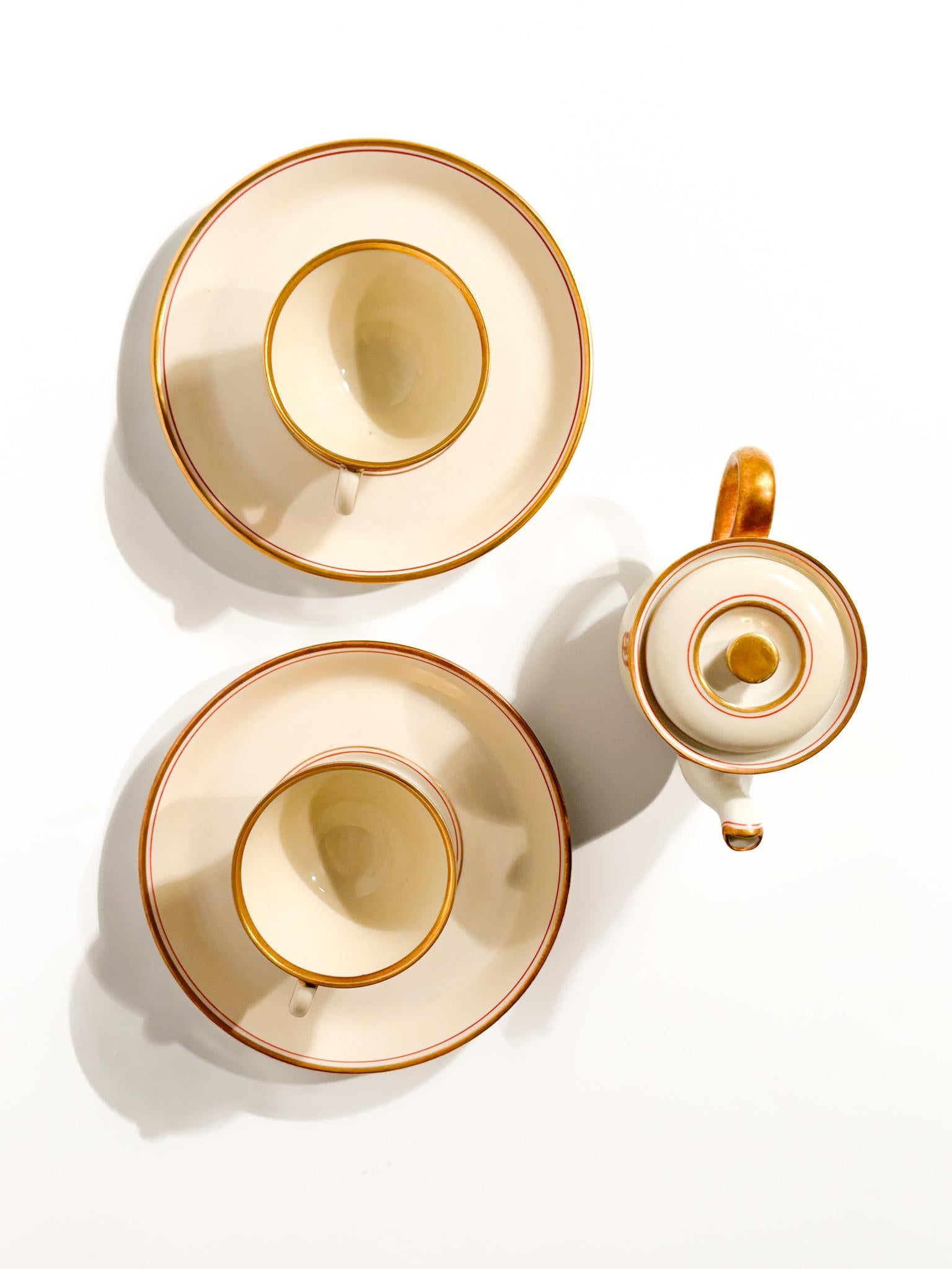 Tazas y cafetera Gio Ponti diseñadas para el barco Victoria Lloyd Triestino Italiano
