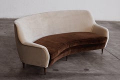 Divano curvo di Gio Ponti per Casa e Giardino, Velluto, 1956