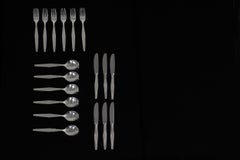 Gio Ponti Cutlery Silver Service for Six in Nickel Silver by Krupp, Italy, 1950s