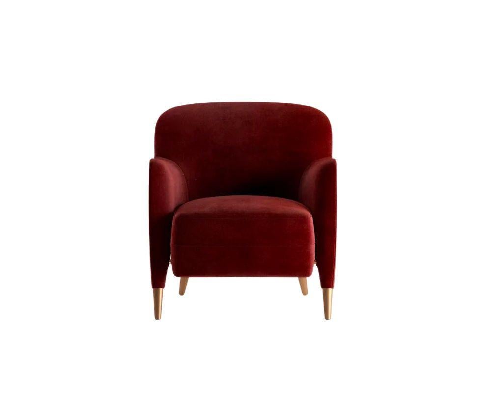 Designed by Gio Ponti

Armchair with medium-height backrest and wood structure.

Finishes and Materials: W6278 Fabric Upholstery, American Walnut Structure, Brass Feet 

?This product is currently on showroom display.