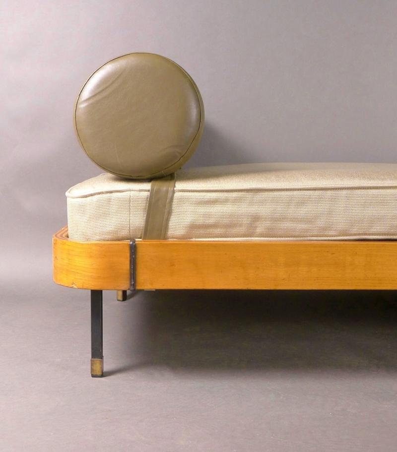 Brass Gio Ponti daybed for Italbed, 1960s, solid and plywood ash frame