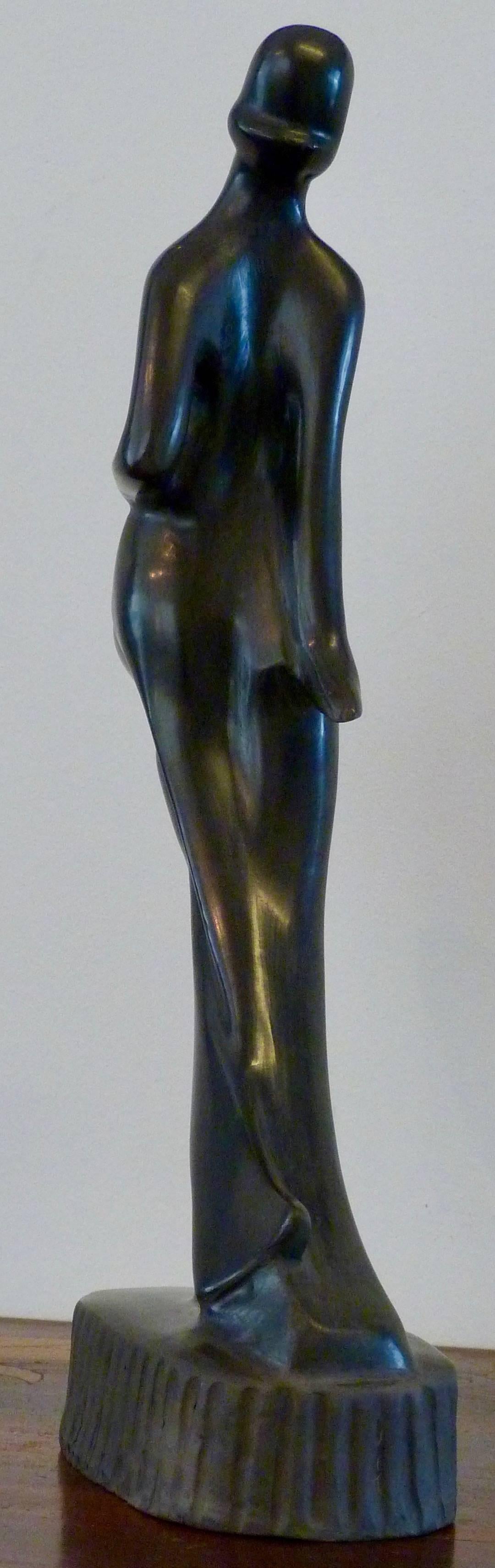 Mid-Century Modern Sculpture d'un Nu Féminin de Bucchero 