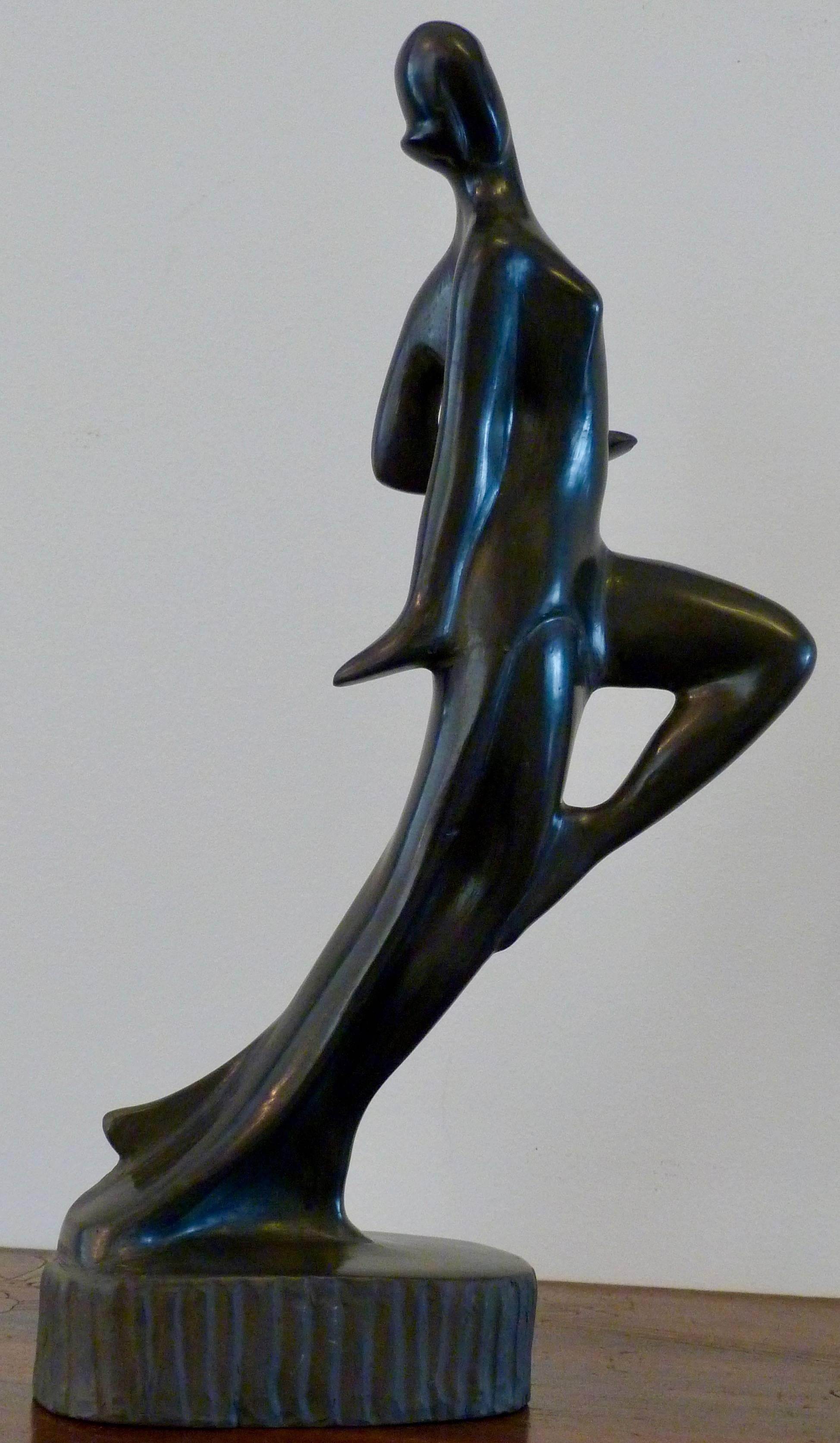 italien Sculpture d'un Nu Féminin de Bucchero 