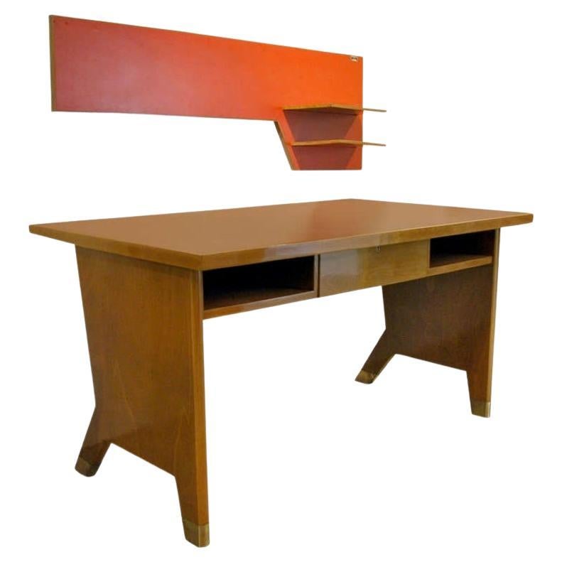 Escritorio y estantería de pared Gio Ponti para las oficinas administrativas de Forli, Archivos Gio Ponti