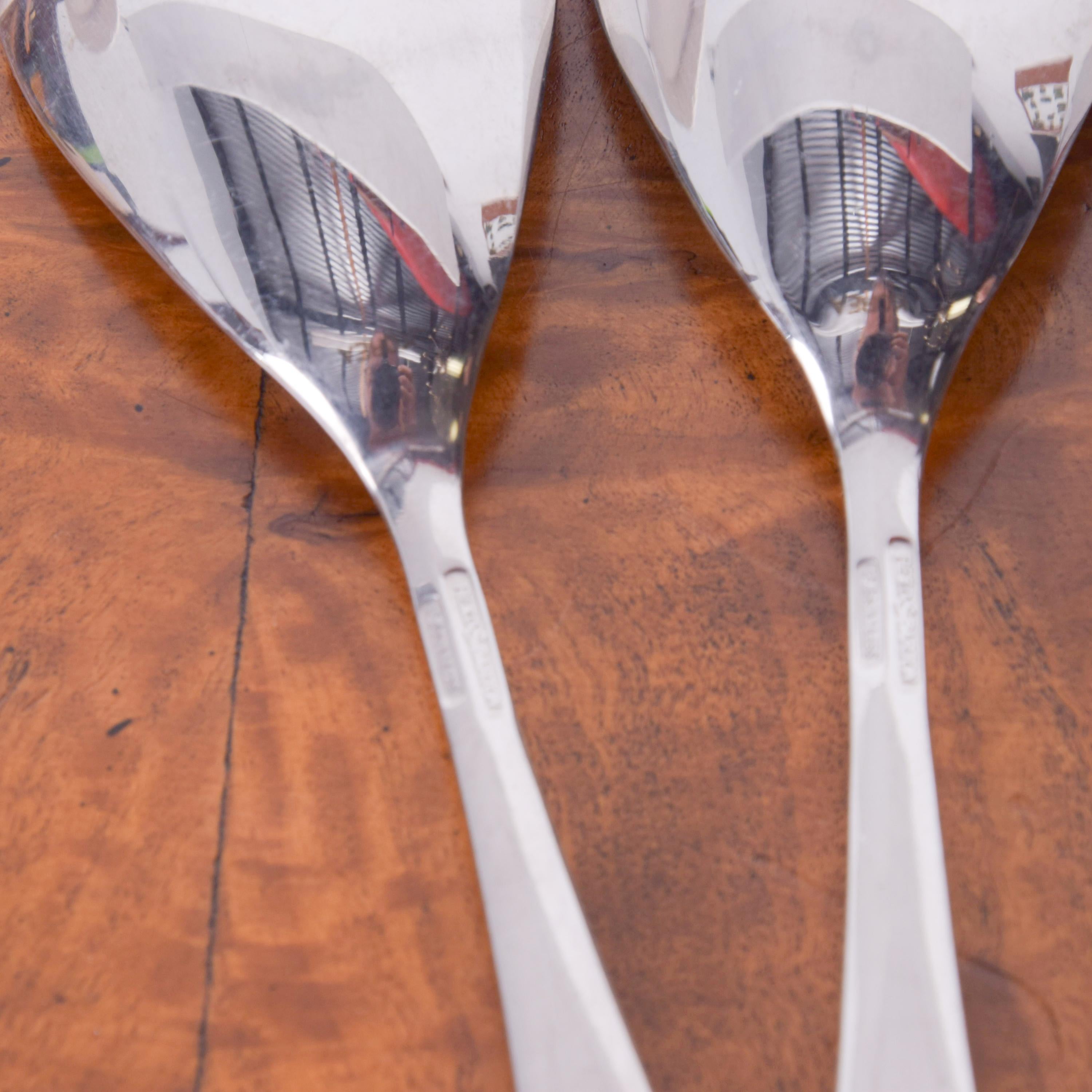 Mid-20th Century Gio Ponti Diamond Stainless Steel Flatware Four Spoon Set by Reed & Barton, 1958 For Sale