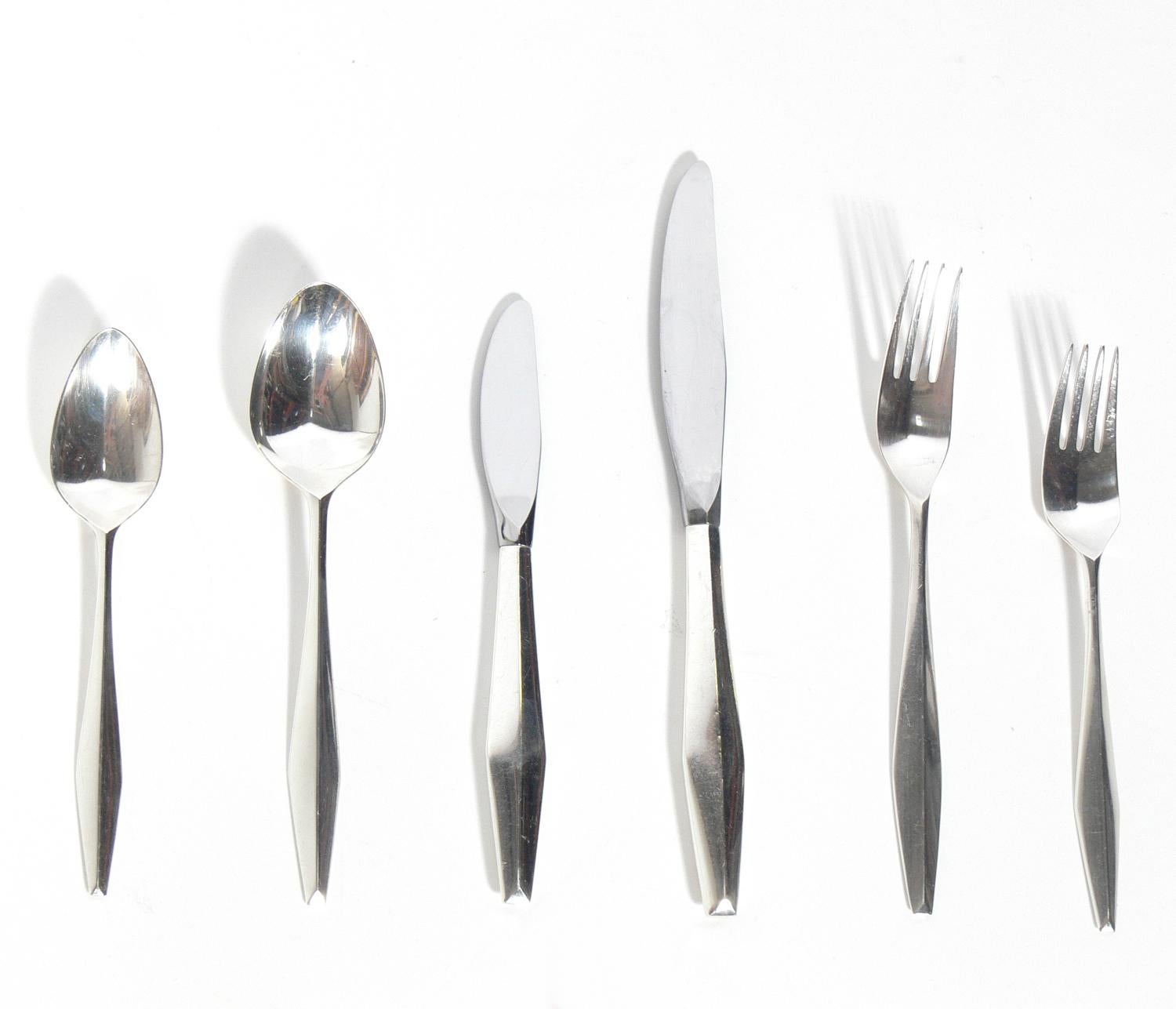 Modernist sterling silver flatware, 