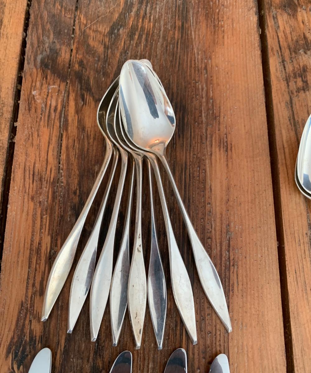 Roseau Service de couverts pour huit en argent sterling Gio Ponti Diamond - 48 Pieces en vente