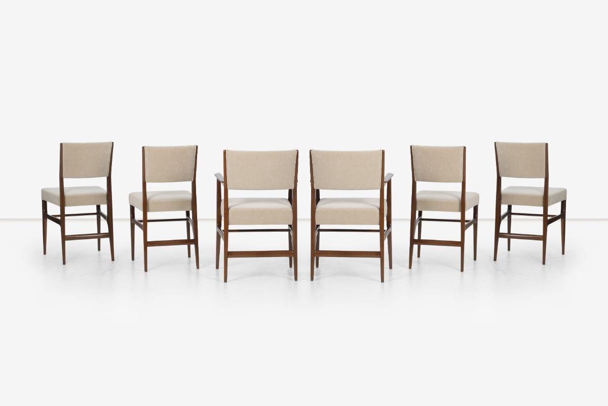 Gio Ponti Dining Chairs for Singer & Sons Set of Six In Good Condition For Sale In Chicago, IL