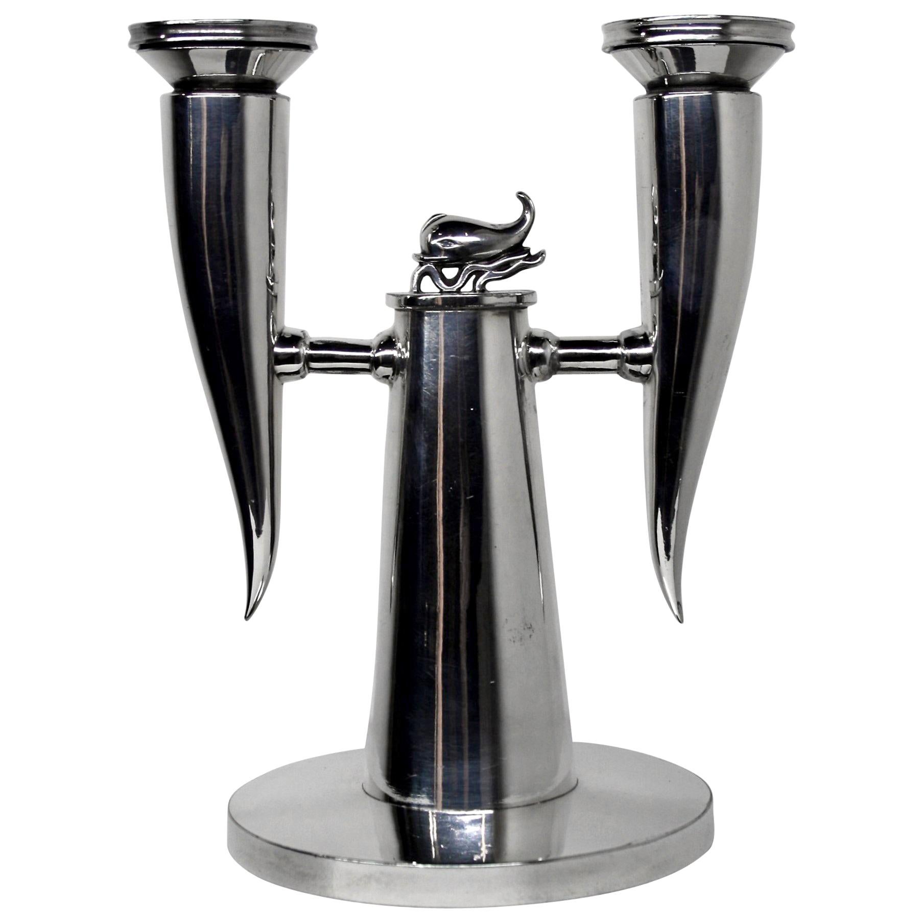 Gio Ponti Dolphin Candelabra by Christofle, 1925