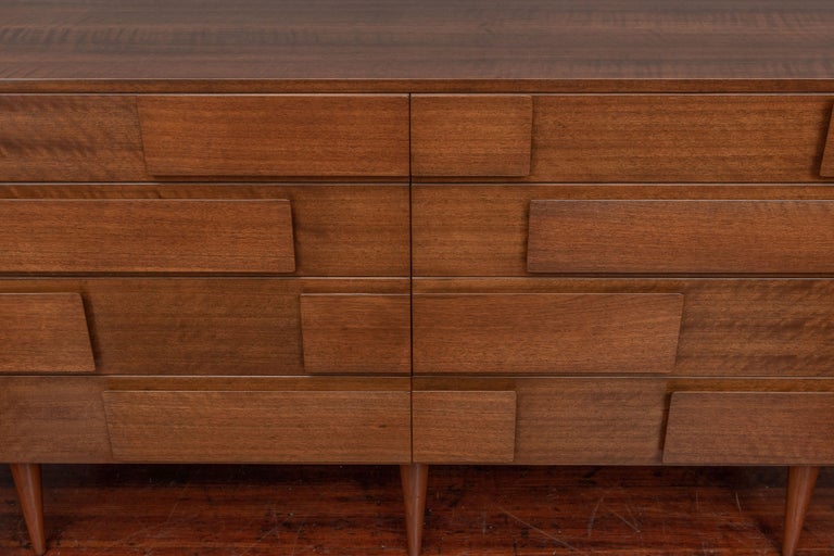 Mid-Century Modern Gio Ponti Double Dresser Signed M. Singer and Sons Model 2161 For Sale