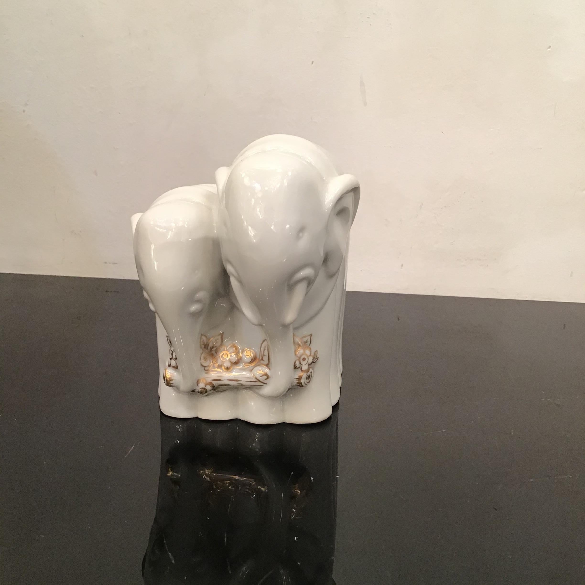 Gio’ Ponti “ Elephant “ Porcelain Gold 1927 italy  For Sale 5