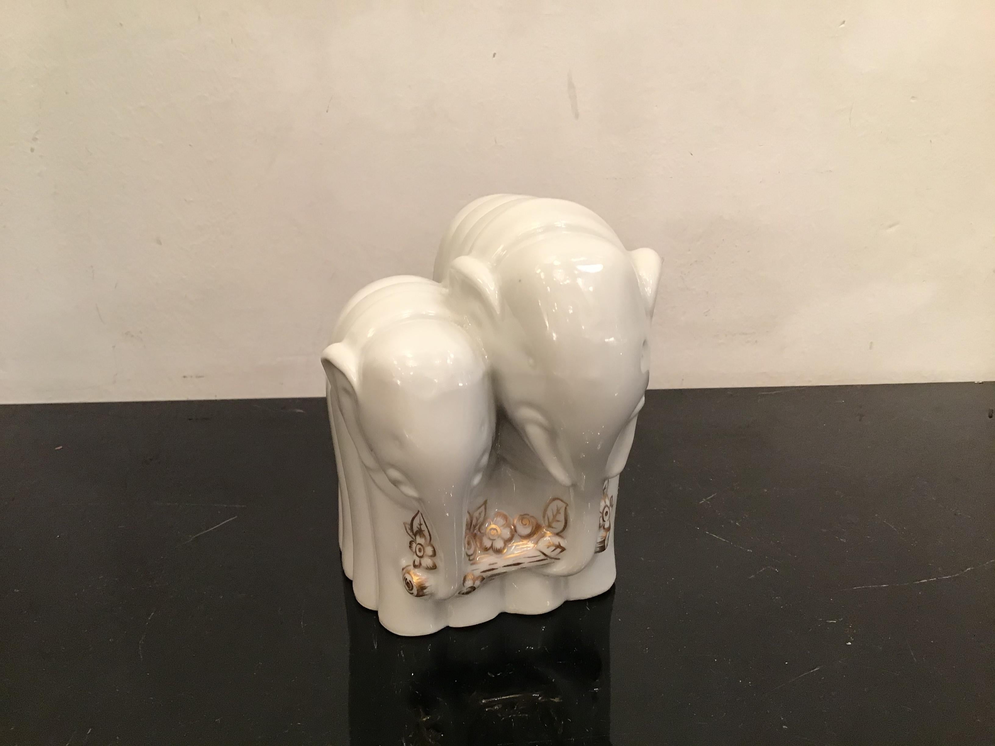 Gio’ Ponti “ Elephant “ Porcelain Gold 1927 italy  For Sale 6