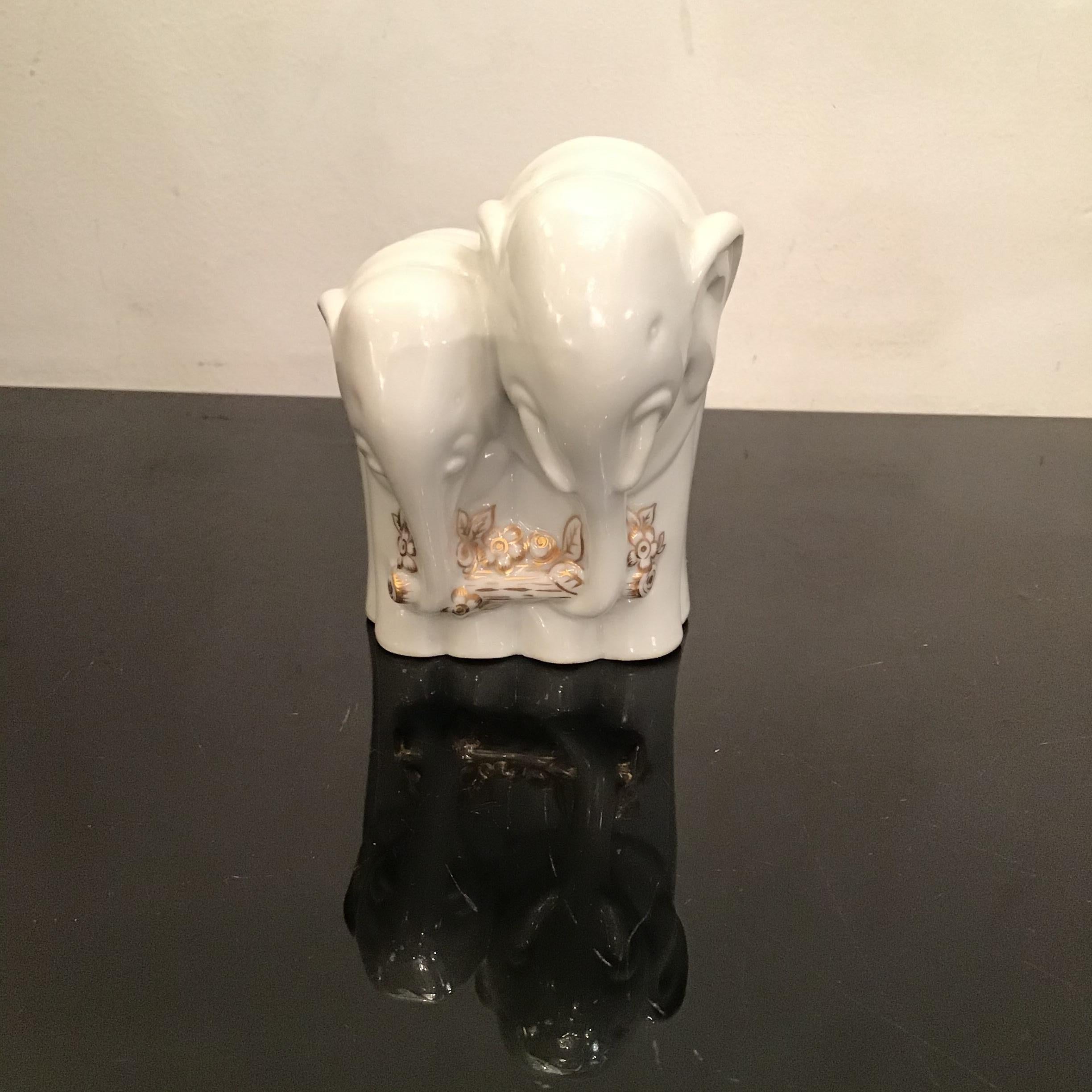 Gio’ Ponti “ Elephant “ Porcelain Gold 1927 italy  For Sale 7