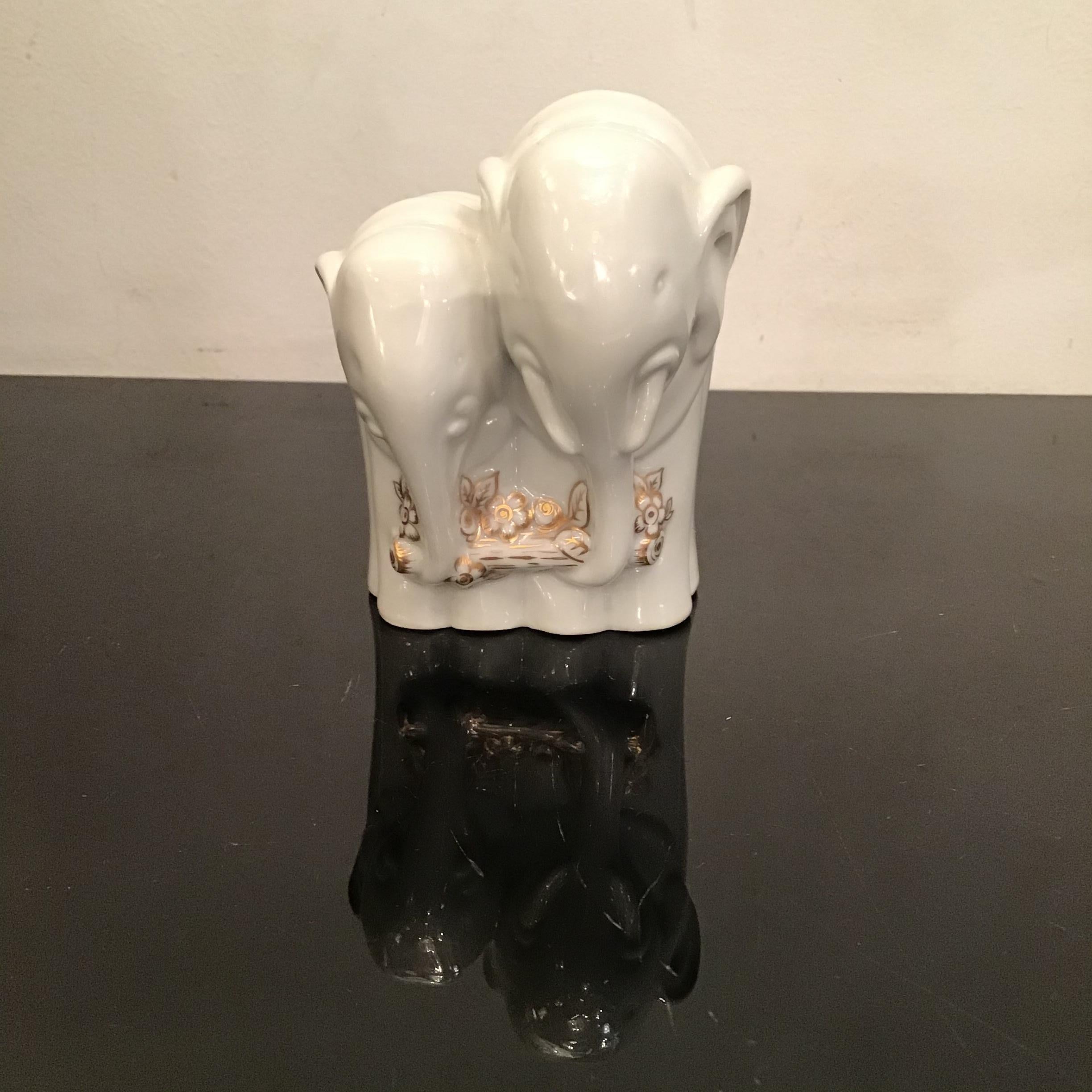 Gio’ Ponti “ Elephant “ Porcelain Gold 1927 italy  For Sale 8