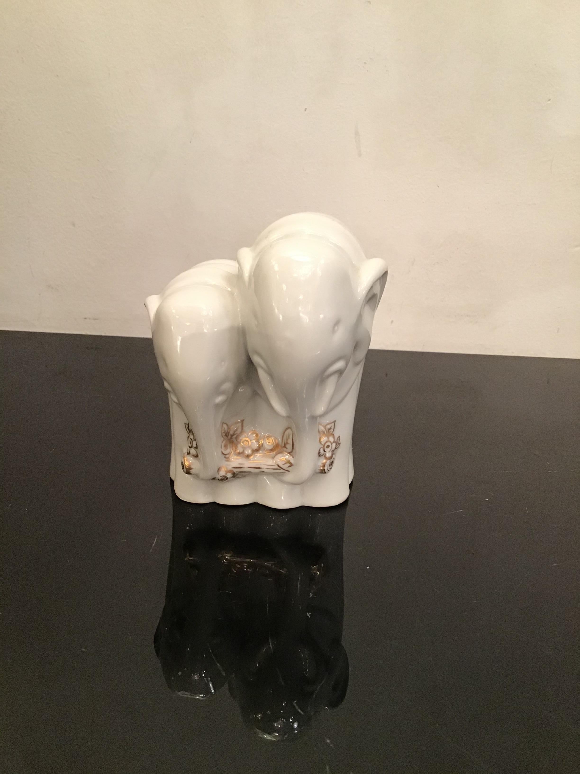 Gio’ Ponti “ Elephant “ Porcelain Gold 1927 italy  For Sale 9