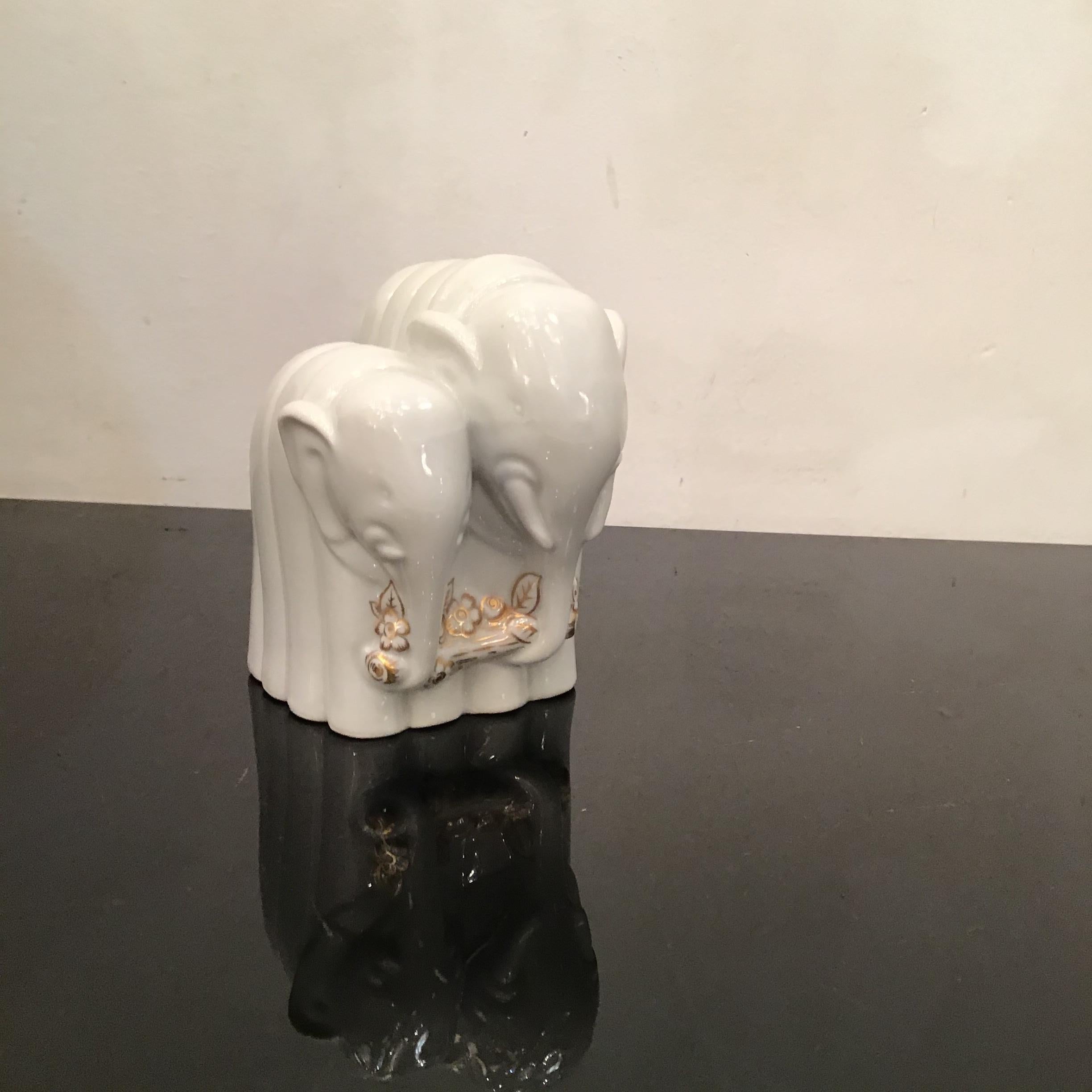 Gio’ Ponti “ Elephant “ Porcelain Gold 1927 italy  For Sale 3