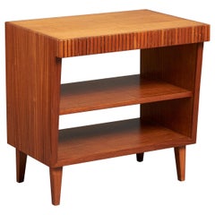 Gio Ponti, End Table with Bookshelves in Reeded Mahogany, Desk Set, Italy, 1950s