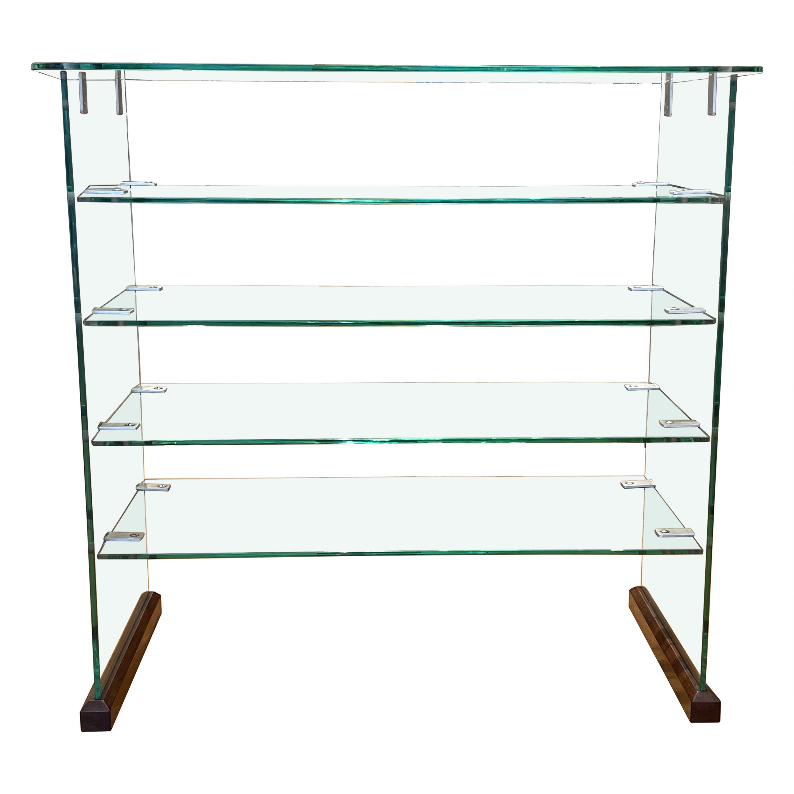 Exceptionnelle étagère en laiton et verre GIO PONTI, vers 1939
