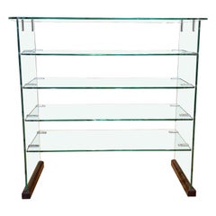 Exceptionnelle étagère en laiton et verre GIO PONTI, vers 1939