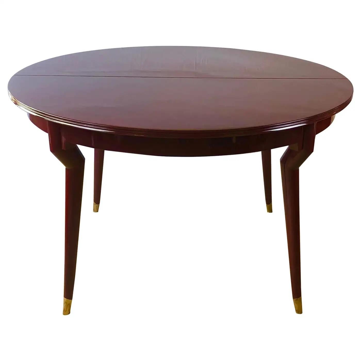 Extendable Italian Dining Table attributed to Gio Ponti In Good Condition For Sale In Miami, FL