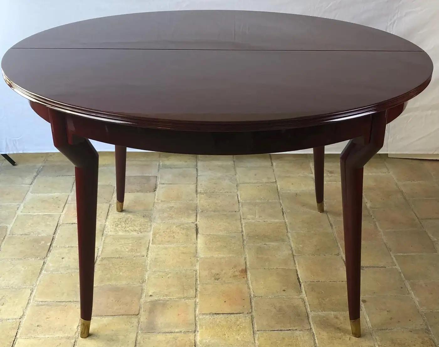 Beech Extendable Italian Dining Table attributed to Gio Ponti For Sale